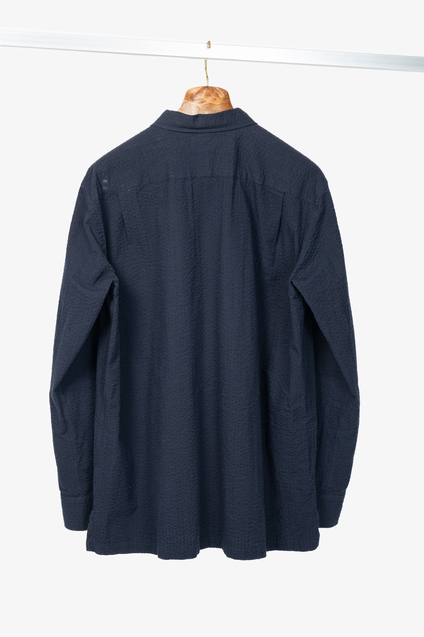 Ring Jacket RJ By Ring Jacket Navy Cotton Seersucker Utility Jacket Size US XL / EU 56 / 4 - 2 Thumbnail