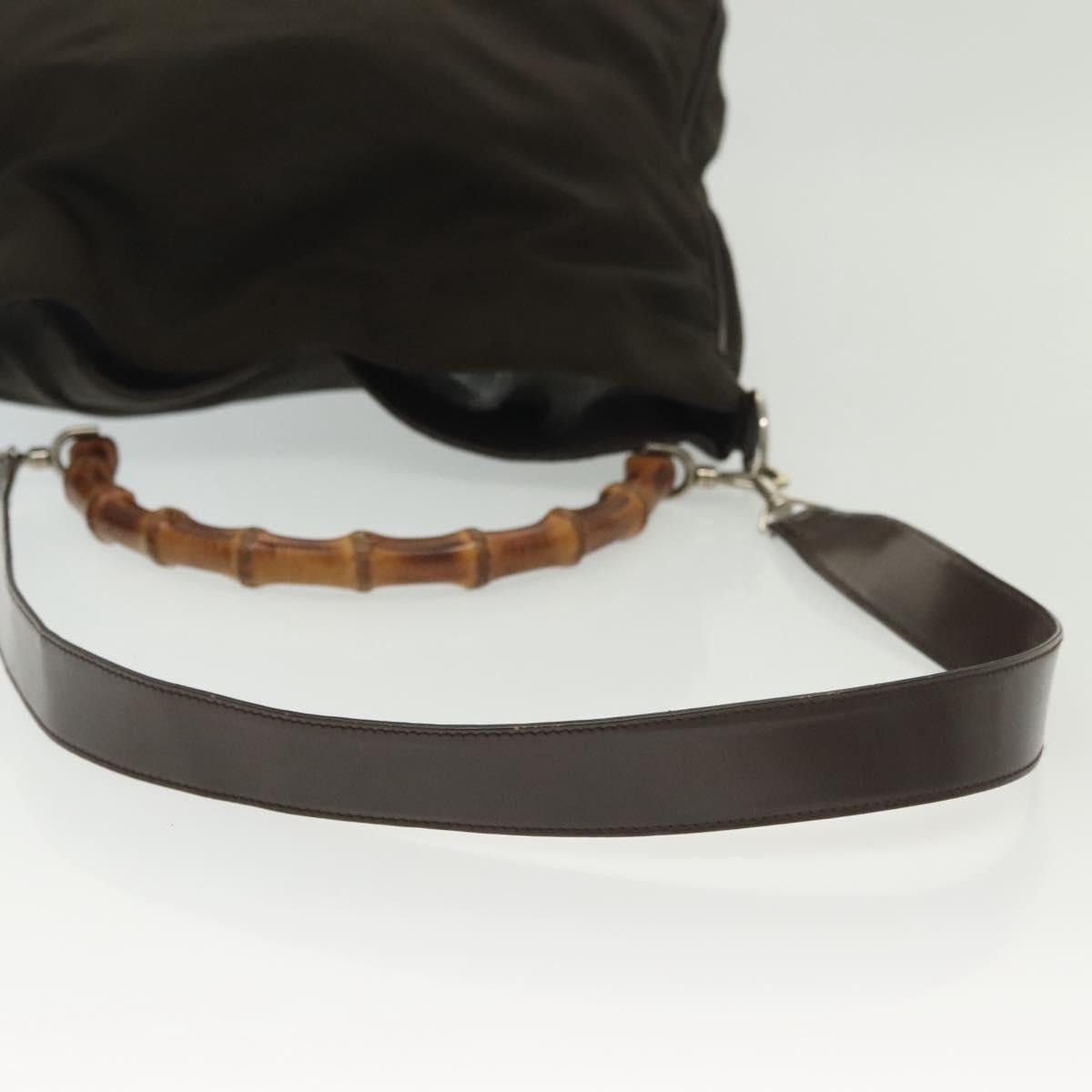 Gucci GUCCI Bamboo Hand Bag Nylon Brown Silver 001 2113 001 2113 Size ONE SIZE - 10 Thumbnail