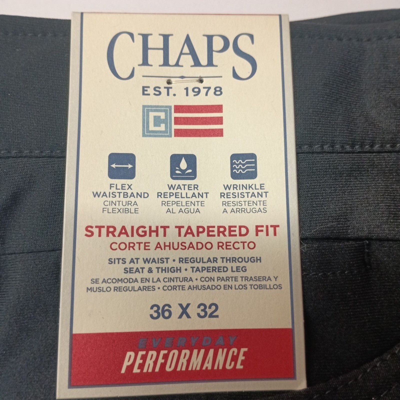 Chaps Chaps Straight Tapered Fit Pants Mens 36x32 Black Flex Waist Size US 36 / EU 52 - 2 Thumbnail