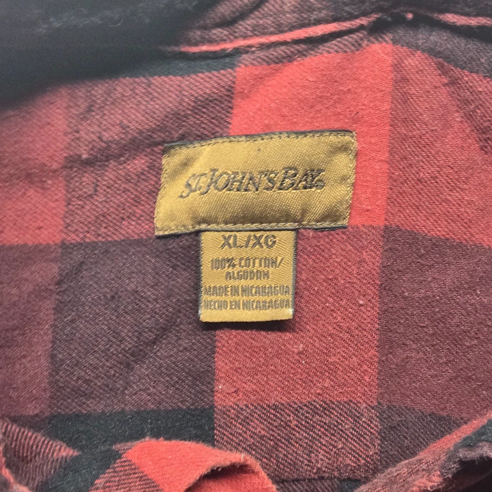 Vintage St. Johns Bay Super Soft Flannel Button Up Shirt Mens Size XL Red Buffalo Plaid Size US XL / EU 56 / 4 - 3 Thumbnail