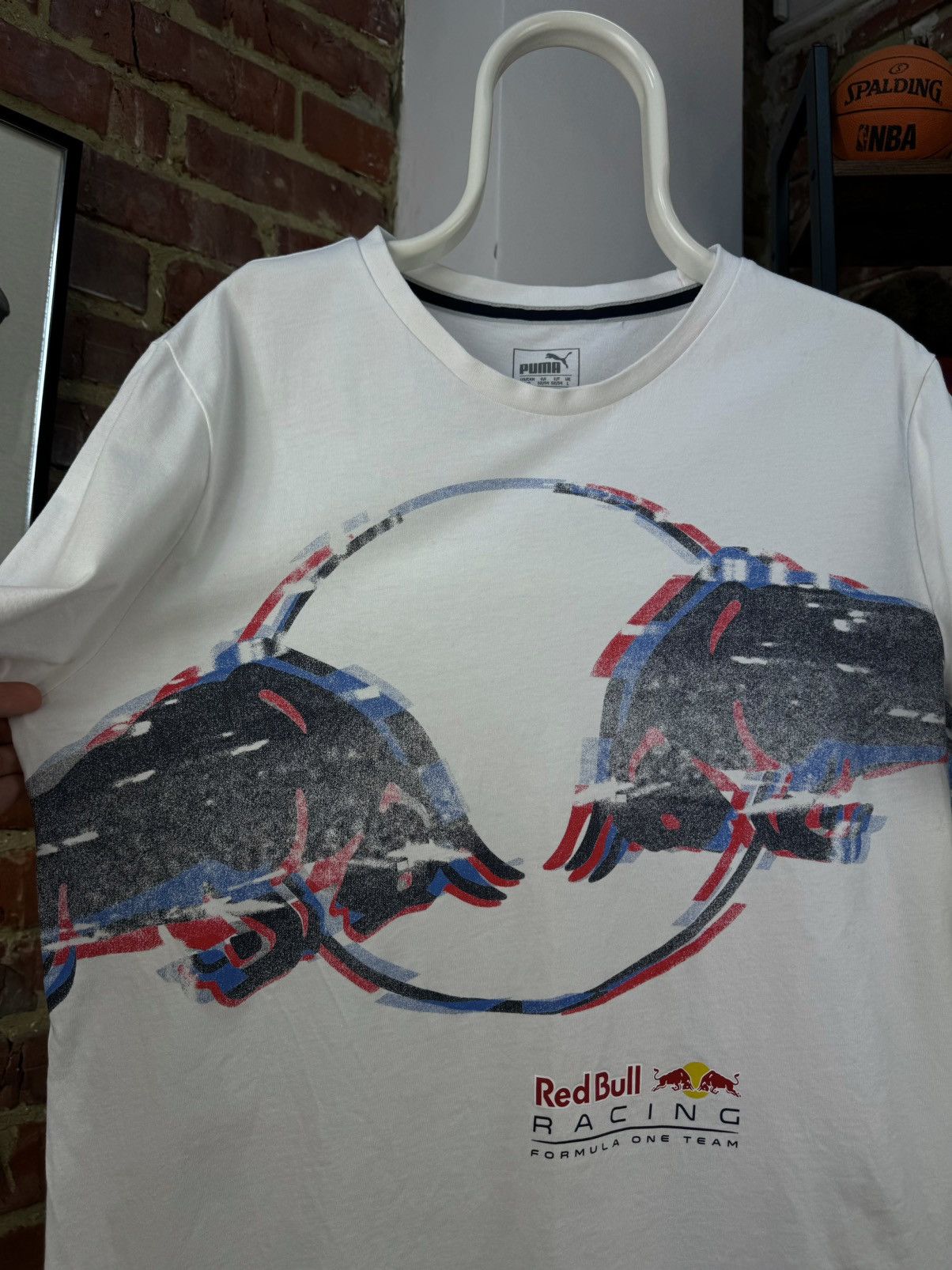 Puma × Red Bull PUMA Redbull Racing Double Bull Printed White T-Shirt Size US L / EU 52-54 / 3 - 6 Thumbnail