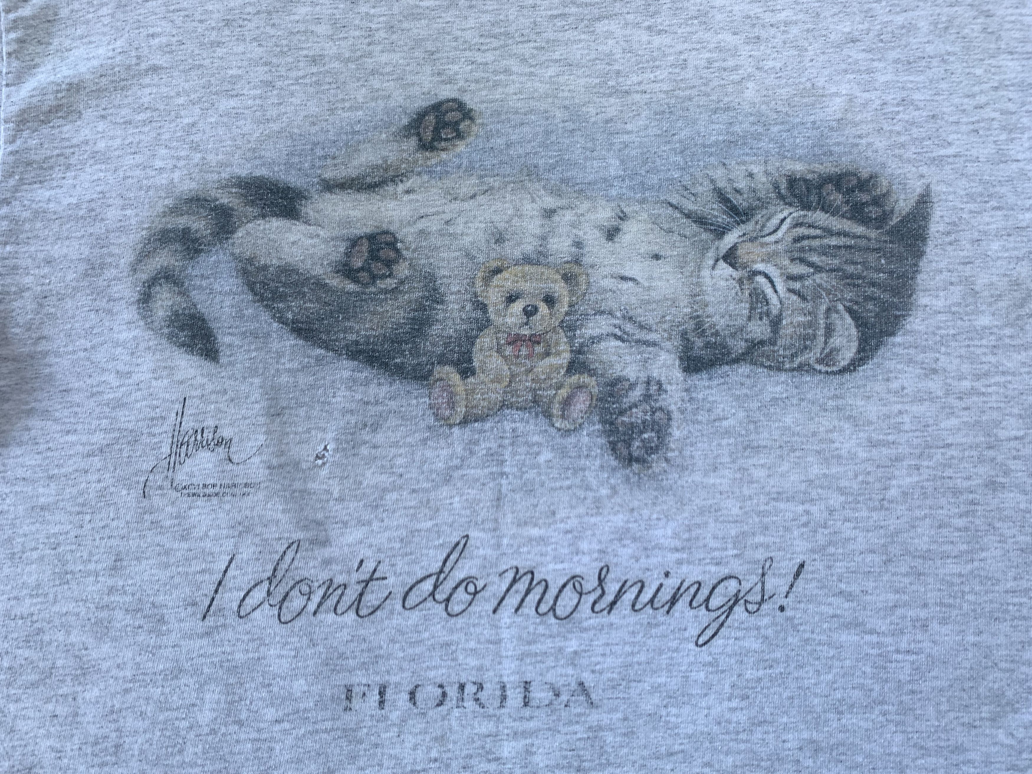 Alstyle × Vintage Vintage Alstyle I Don't Do Morning Bob Harrison Cat T Shirt Size US M / EU 48-50 / 2 - 6 Thumbnail