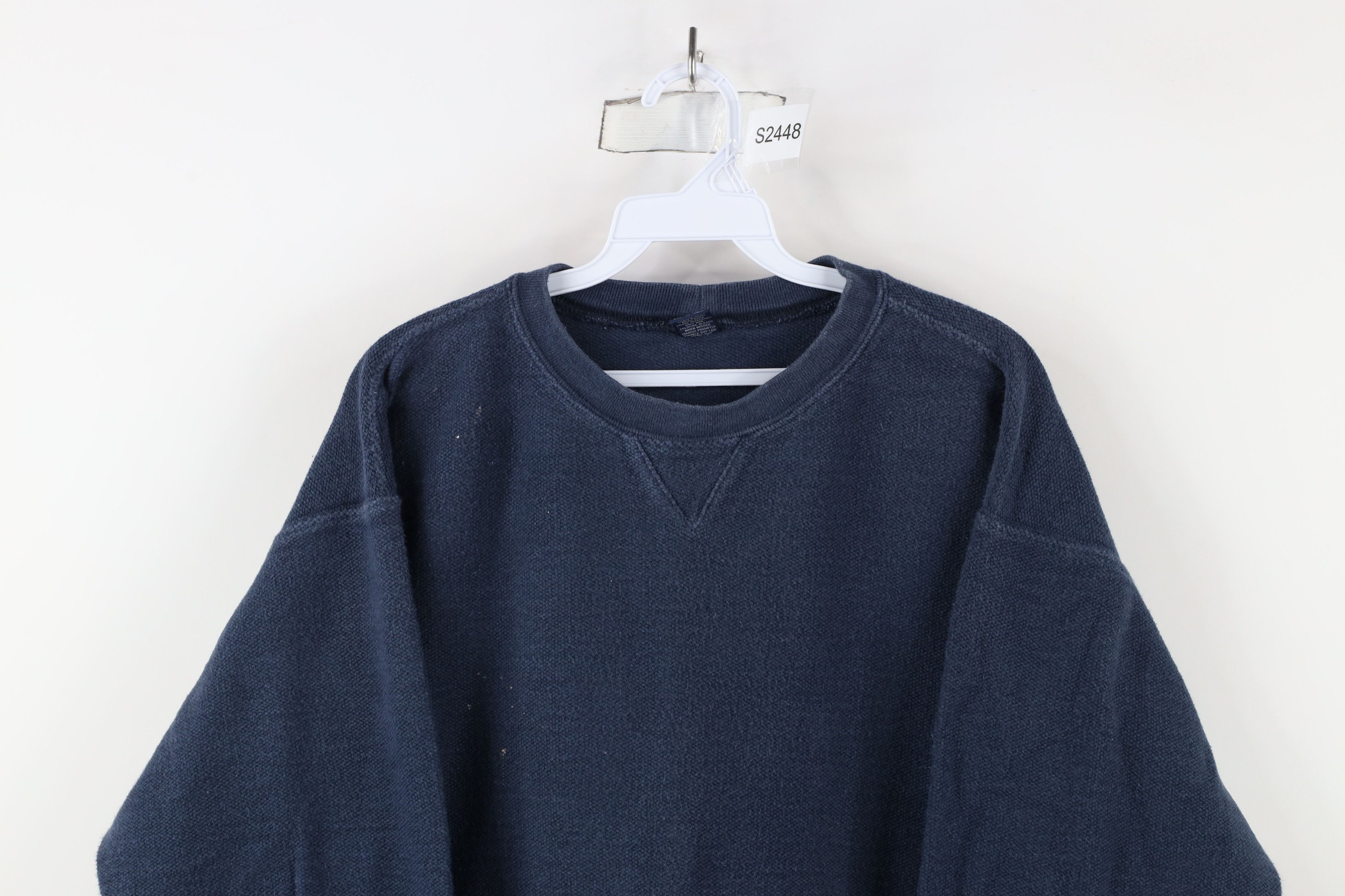 Lands' End × Vintage Vintage 90s Lands End Thermal Waffle Knit Sweatshirt USA Size L / US 10 / IT 46 - 2 Thumbnail