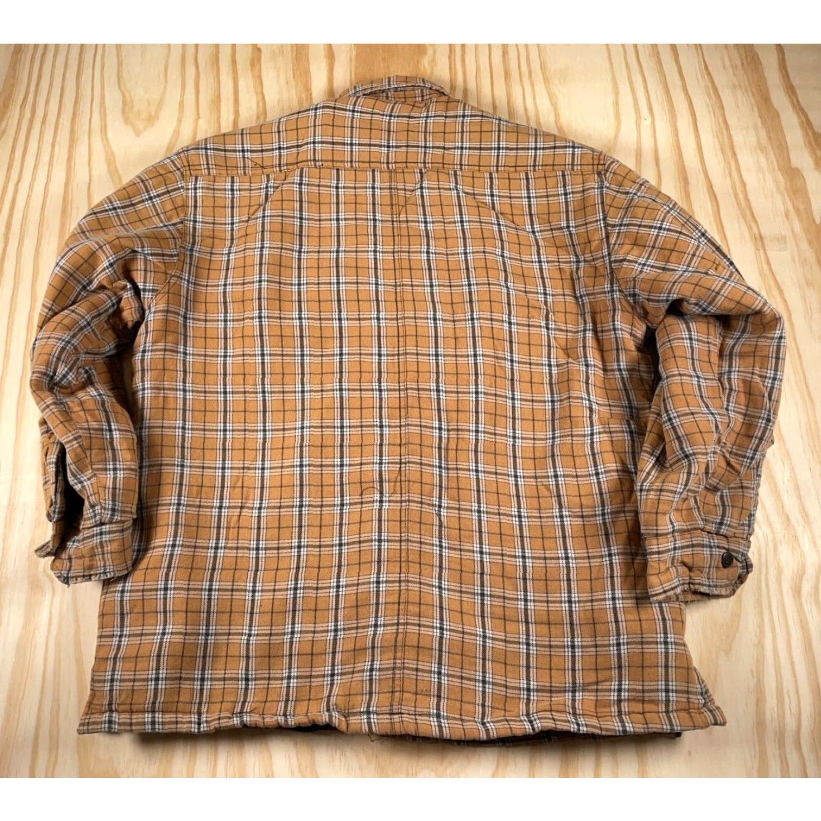Thrasher VINTAGE Marino Bay Shirt Jacket Brown Plaid Lined Flannel Thrashed Sherpa Adult Large Mens Size US L / EU 52-54 / 3 - 2 Thumbnail