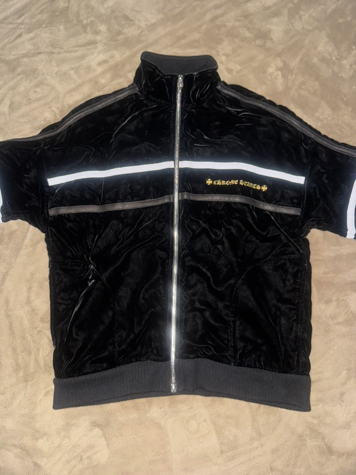 Chrome Hearts Velour Leather Track jacket