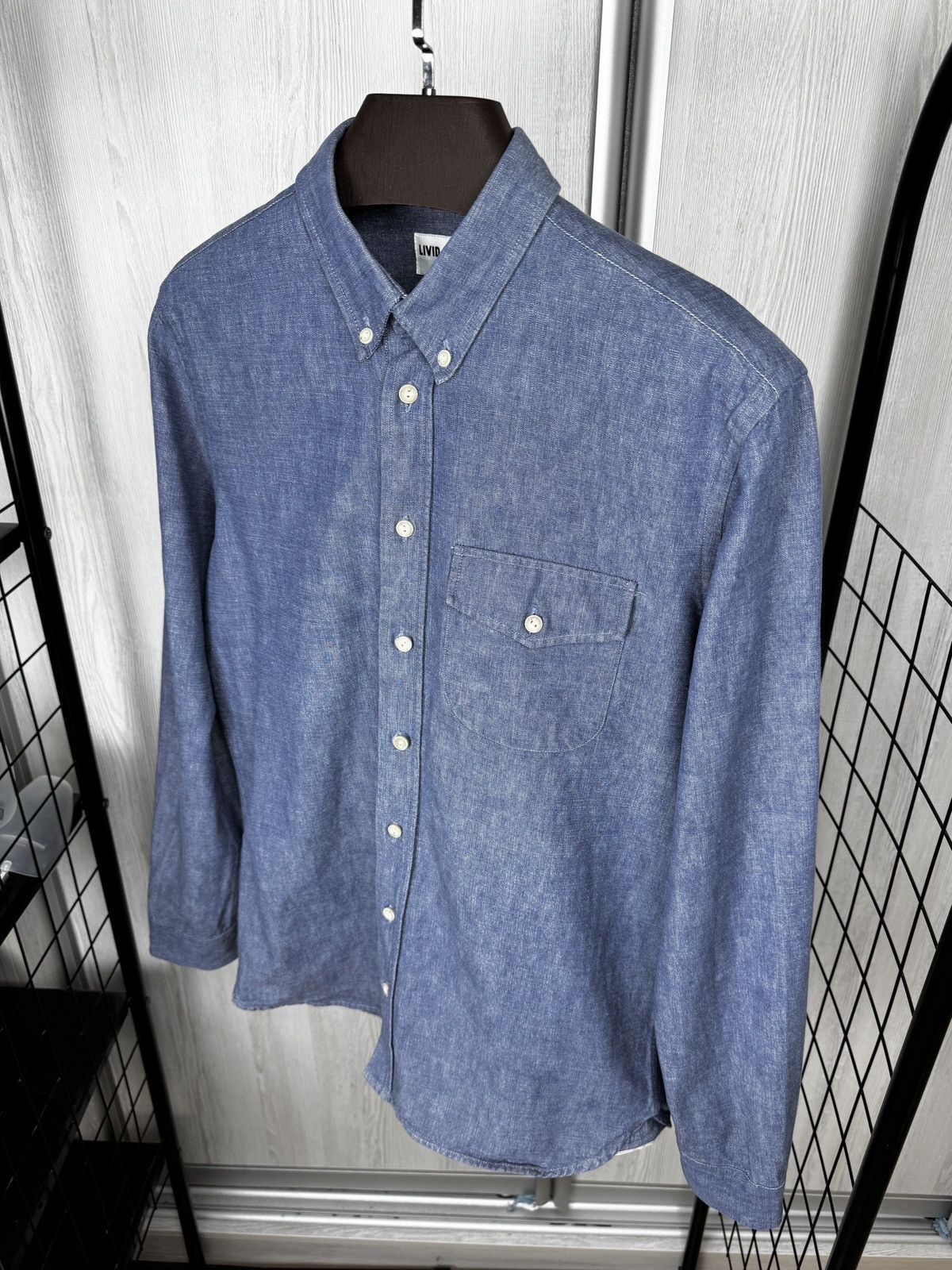 Livid LIVID JEANS – RAGNAR JAPAN Blue SELVAGE BUTTON UP Shirt Size US M / EU 48-50 / 2 - 7 Thumbnail
