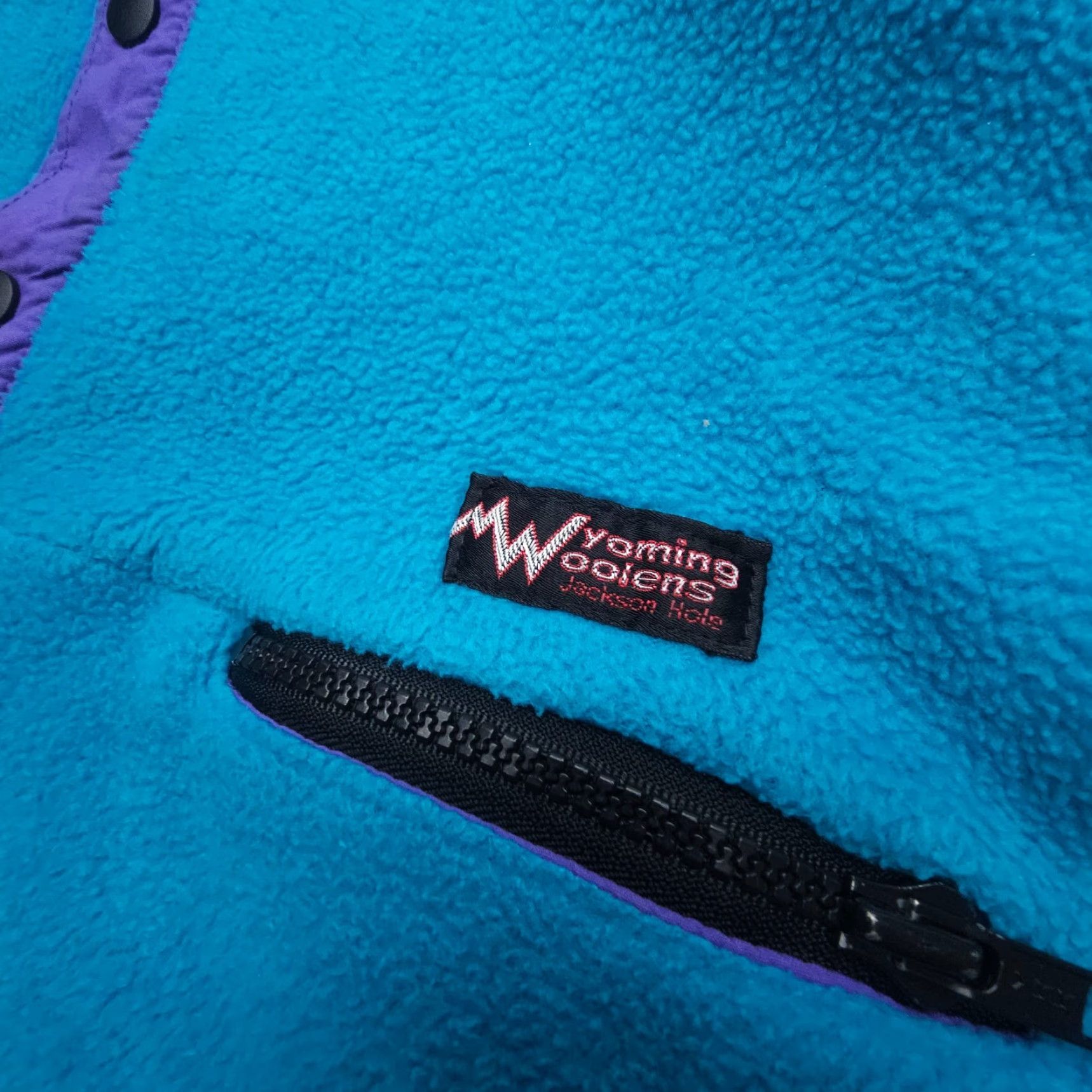 Etro VINTAGE Wyoming Woolens Jackson Hole PolarPlus Fleece Jacket Small Blue Regular Women Basic Jacket 80s 90s Outdoor Retro Size S / US 4 / IT 40 - 3 Thumbnail