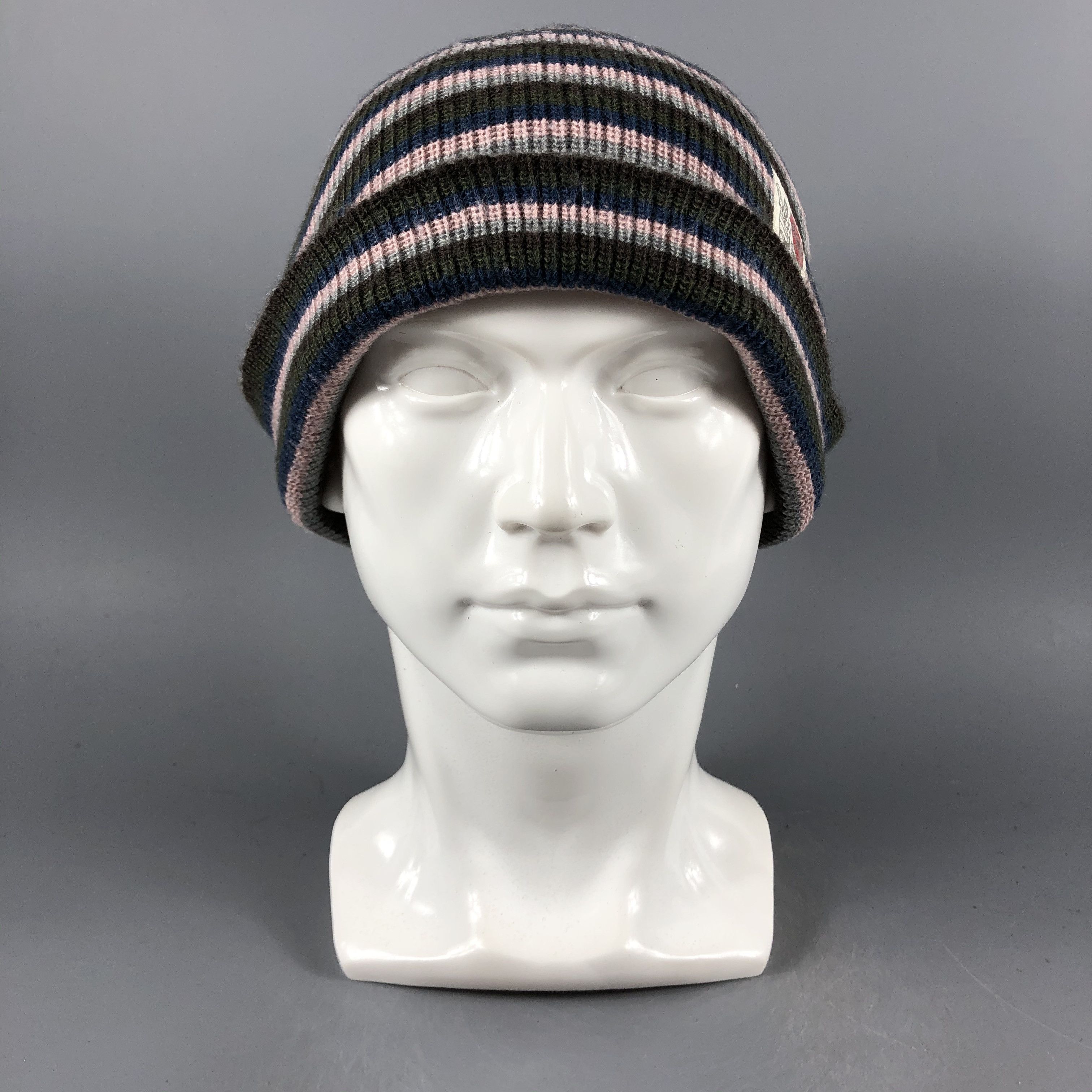 image of Vintage Womens Eab Stripe Beanie Snow Hat Snow Cap -D1211