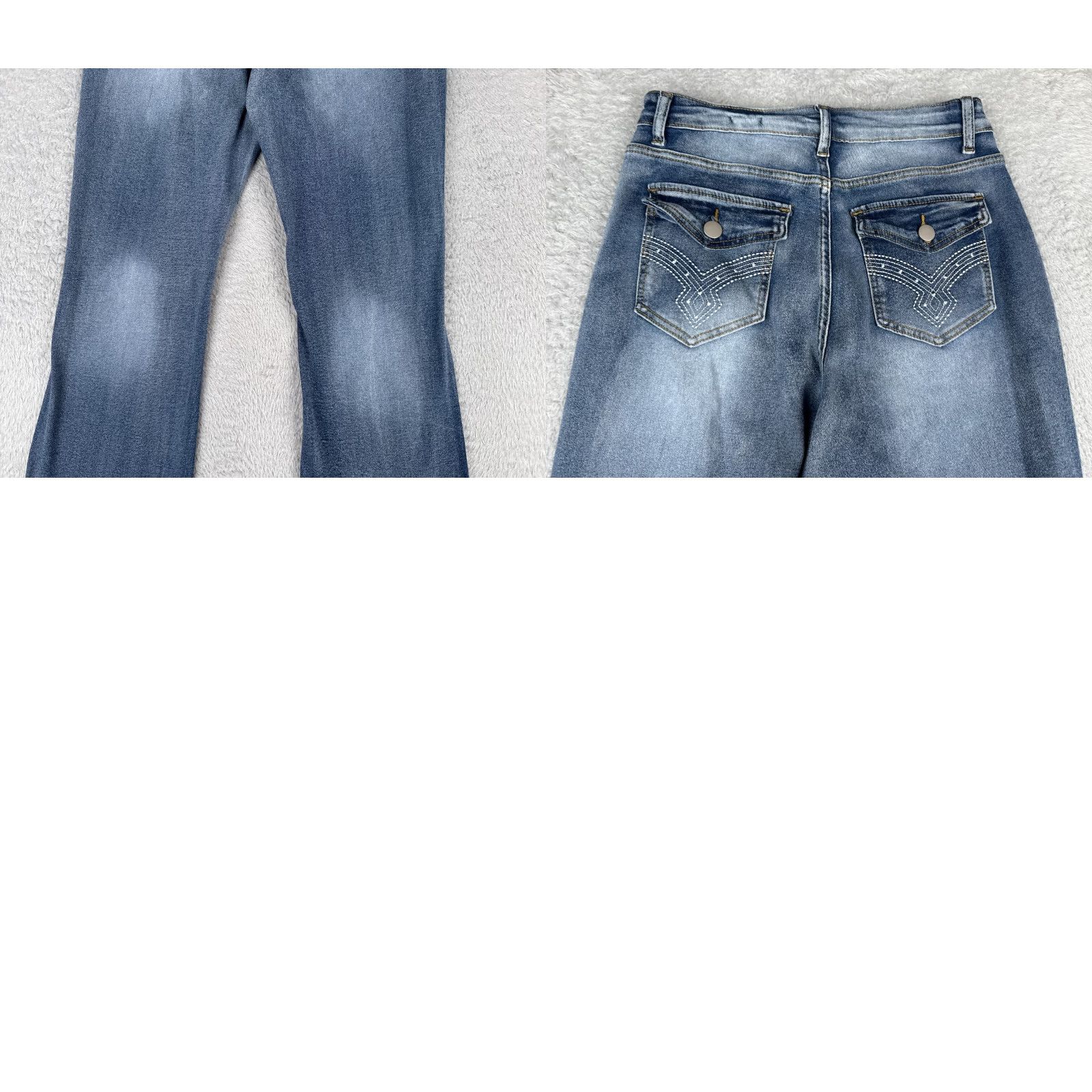 Chaps Chaps Jeans Women 27 Blue Denim Bootcut Distressed High Rise 27x29 Cotton Blend Size 27" / US 4 / IT 40 - 10 Thumbnail