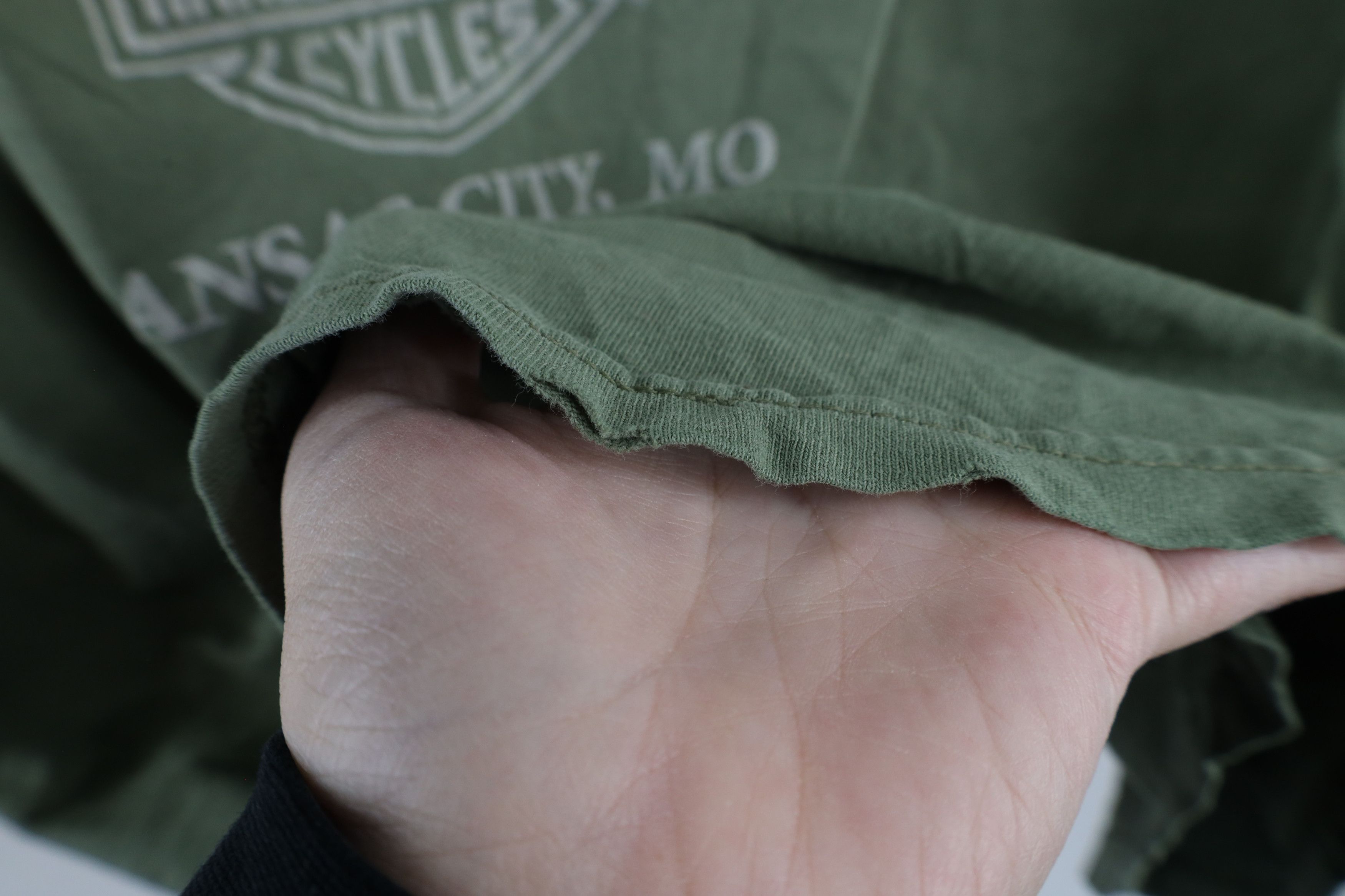Harley Davidson × Vintage Vintage Harley Davidson Military Style T-Shirt Green Cotton Size US S / EU 44-46 / 1 - 12 Thumbnail