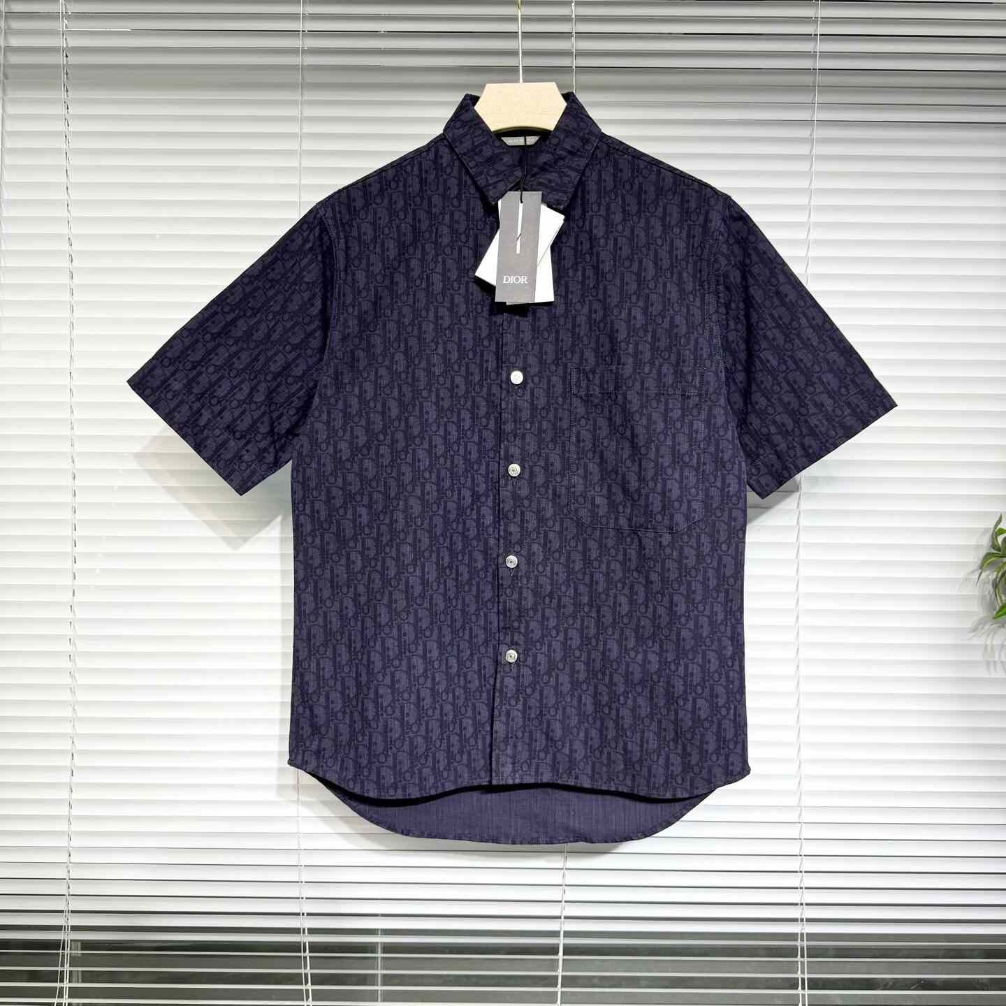 Dior Dior Oblique Denim Short-Sleeve Shirt Size US M / EU 48-50 / 2 - 1 Thumbnail