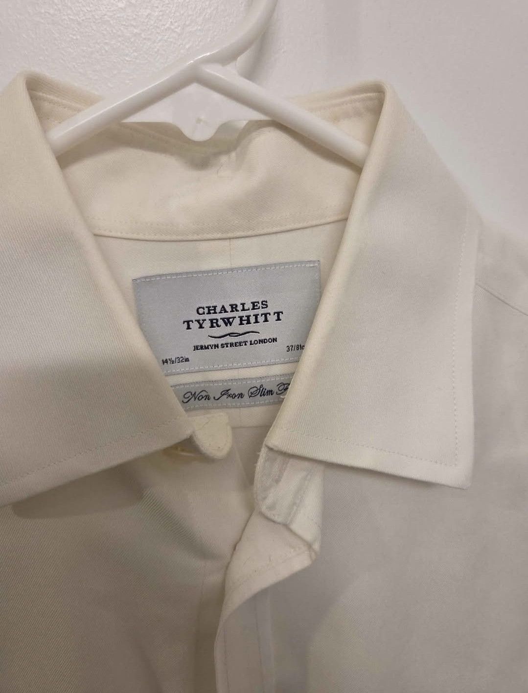 Other TWO Men's Small Slim / 14 - 14.5 White Dress Shirts Size US S / EU 44-46 / 1 - 5 Thumbnail
