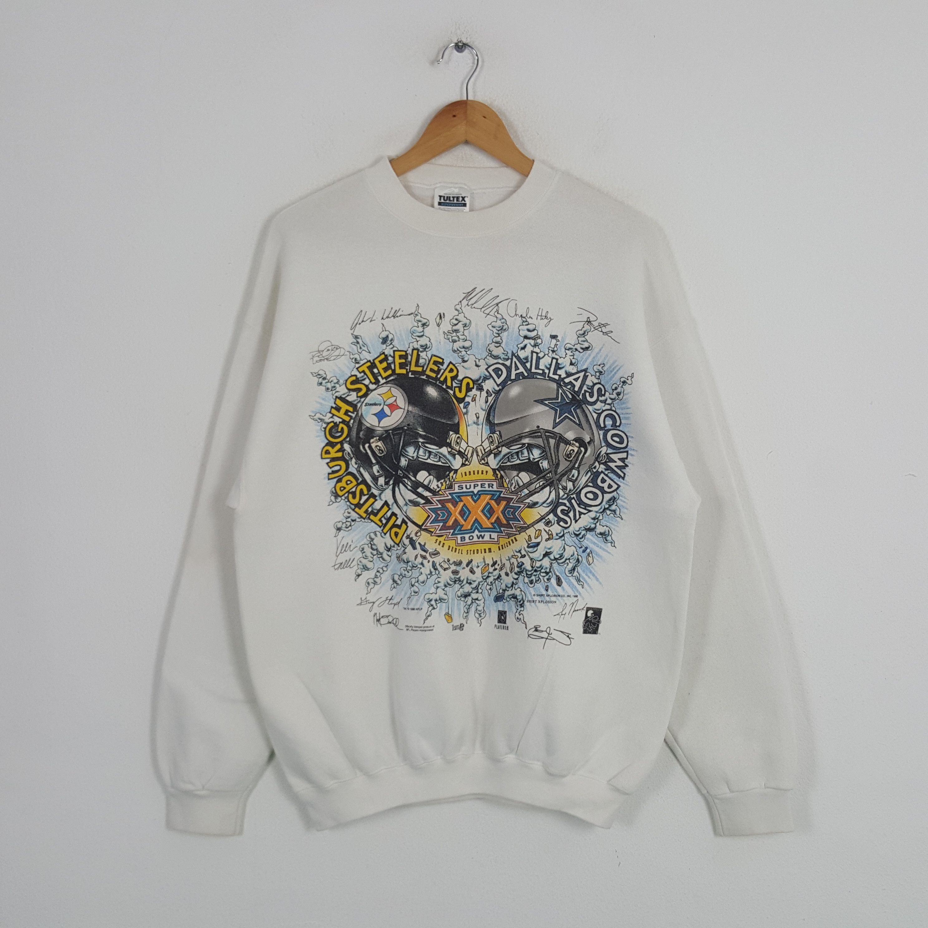 NFL × Vintage Vintage 90's Pittsburgh Steelers X Dallas Cowboys Sweatshirt Size US L / EU 52-54 / 3 - 1 Thumbnail