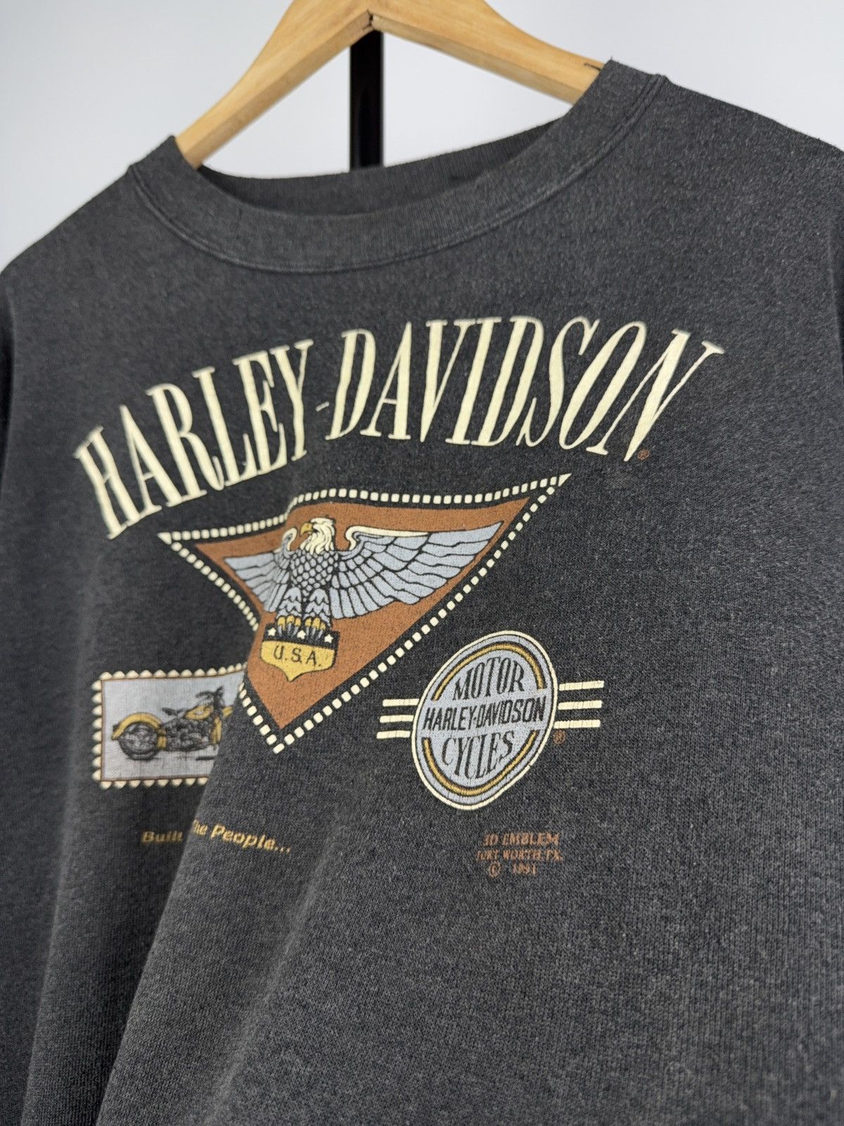 Harley Davidson × Vintage Vintage 1991 Harley Davidson 3D Emblem Biker Moto Crewneck Size US XL / EU 56 / 4 - 4 Thumbnail