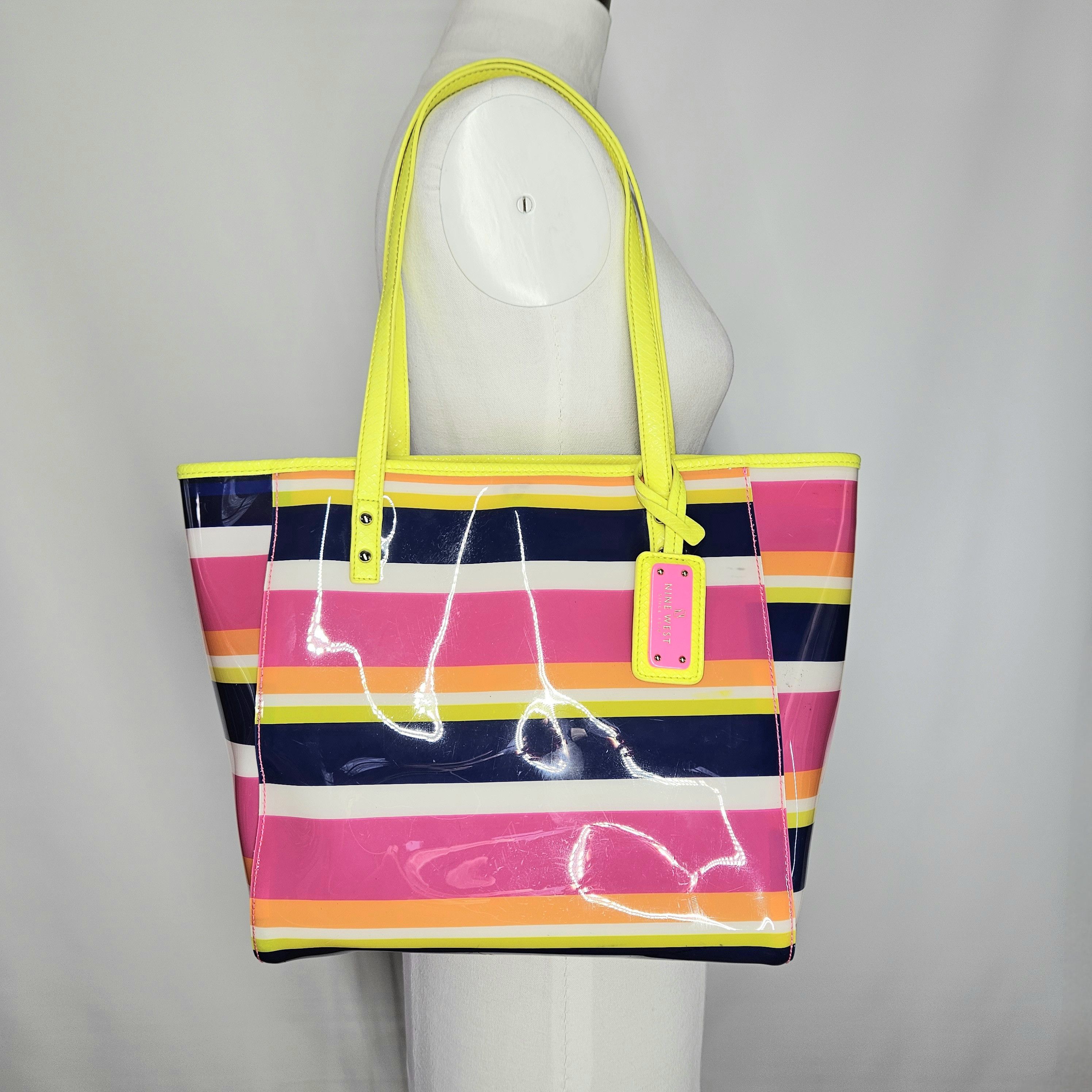 Nine West Nine West 11x11x5.5" Tote Bag Plastic Double Handles Rainbow Size ONE SIZE - 1 Thumbnail