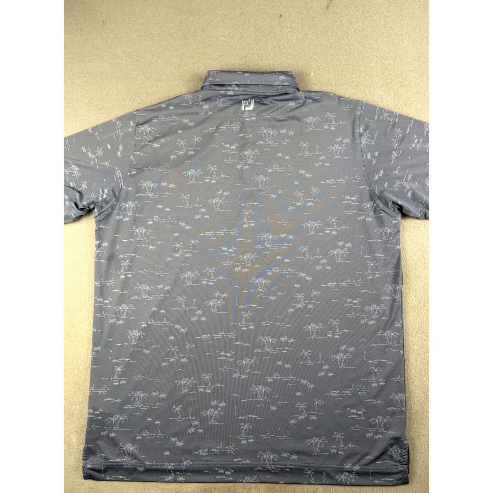 Footjoy FootJoy Polo Shirt Men’s 2XL Blue Palm Tree All Over Print Golf Short Sleeve Collared Athletic Regular Mens Size US XXL / EU 58 / 5 - 5 Thumbnail