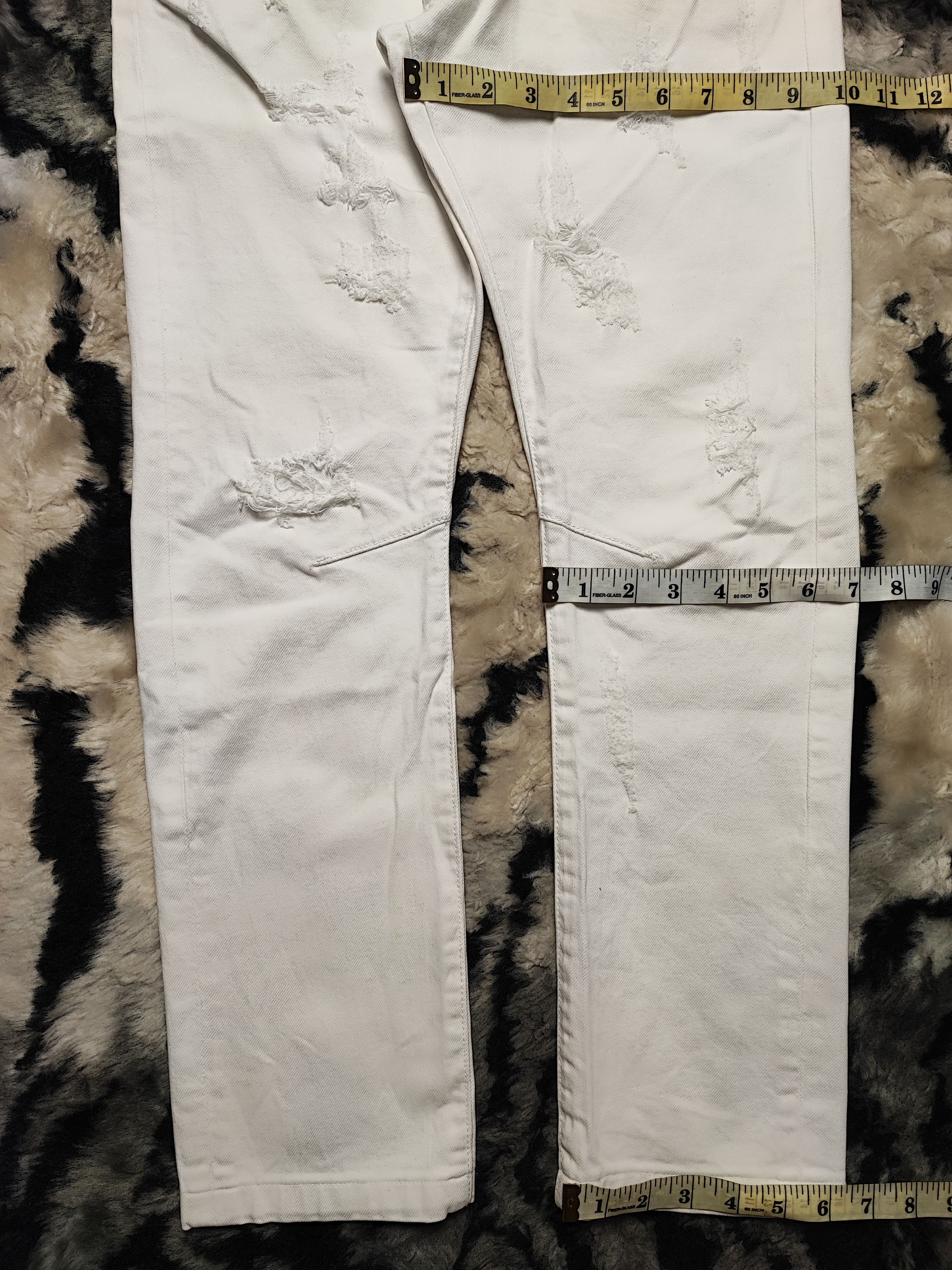 Balmain Balmain White Denim Jeans Thrashed Distressed ERD Grunge Size US 30 / EU 46 - 4 Thumbnail