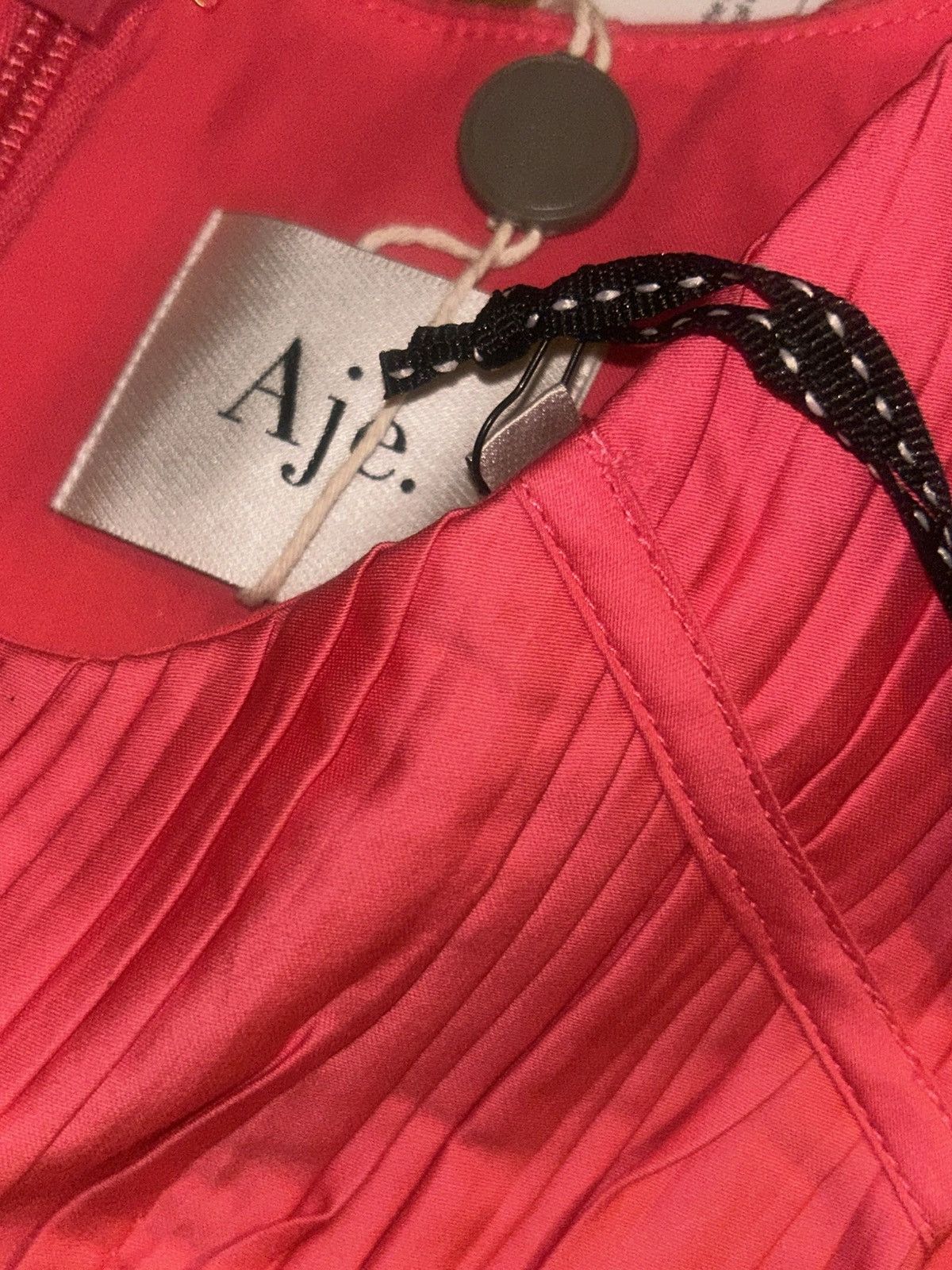 Aje AJE Nya pleated cotton-taffeta midi dress Bubblegum UK 4 Size XS / US 0-2 / IT 36-38 - 8 Thumbnail