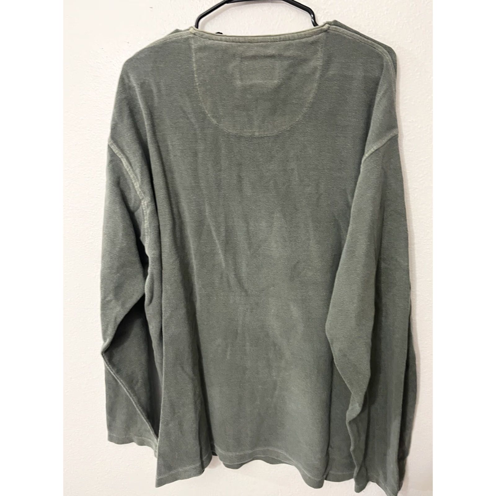 Wrangler Wrangler Hero Men V-Neck Sweater Solid Green Size Large Cotton Blend Knit Shirt? Size US L / EU 52-54 / 3 - 2 Thumbnail