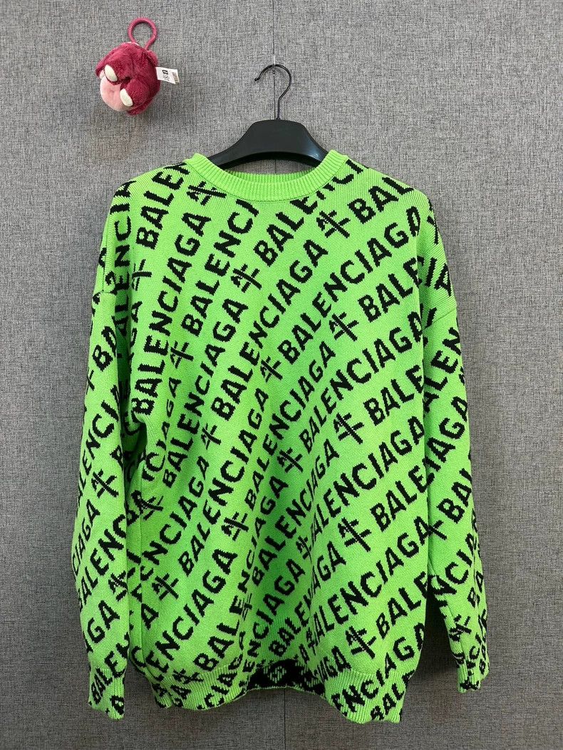 Balenciaga Balenciaga Green Bullet Screen Sweater L - dmc Size US L / EU 52-54 / 3 - 1 Thumbnail