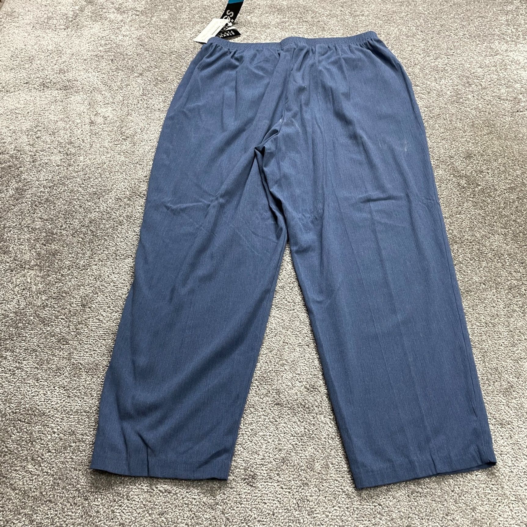Vintage Briggs Dress Pants Women 22W Blue Tapered High Rise Elastic Waist 34x28 NWD New Size 34" / US 12 / IT 48 - 2 Thumbnail