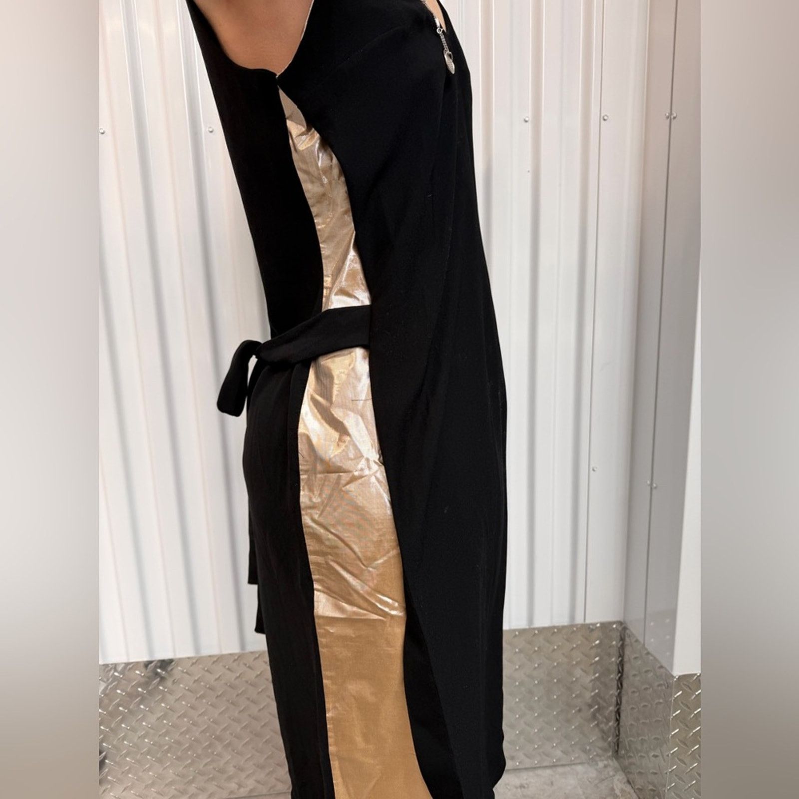 & Other Stories Atelier Kikala Elegant Black Slip Dress with gold panels S Size S / US 4 / IT 40 - 5 Thumbnail