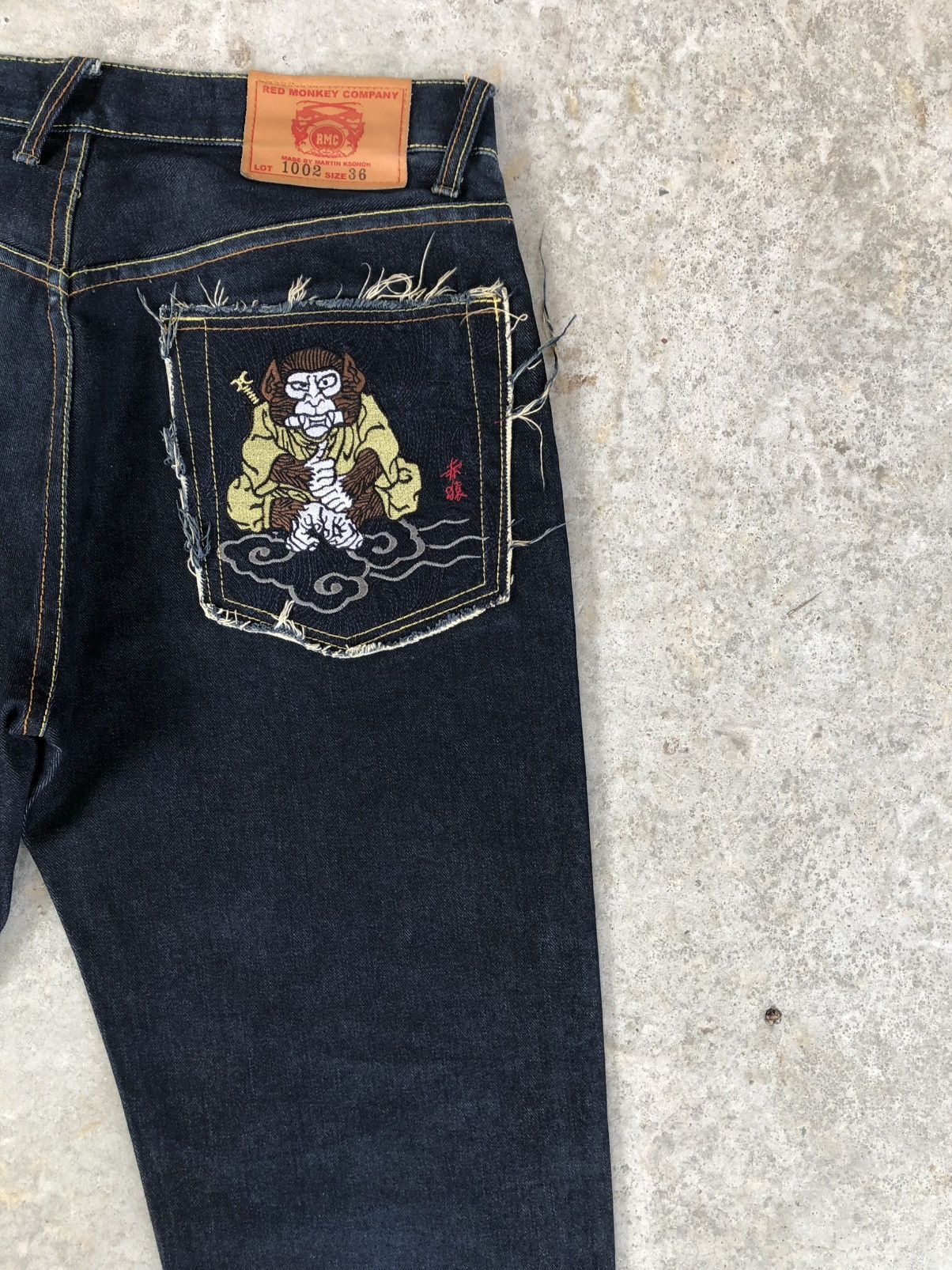 RMC Jeans Red Monkey Company Embroidered Jeans Selvedge Denim Size US 36 / EU 52 - 10 Thumbnail