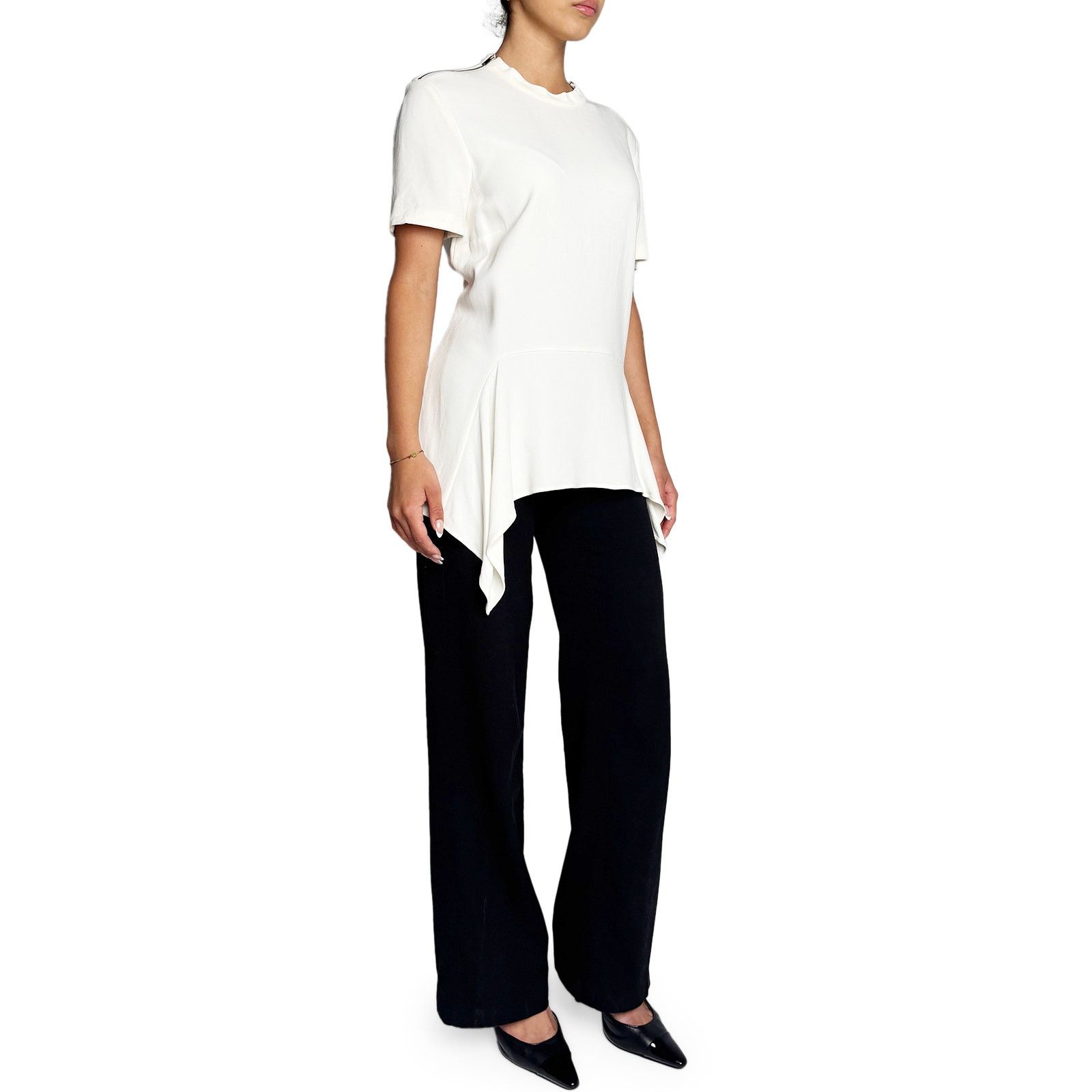Stella McCartney White s/s top, with zip detail Size 4XL / US 24-26 - 3 Thumbnail