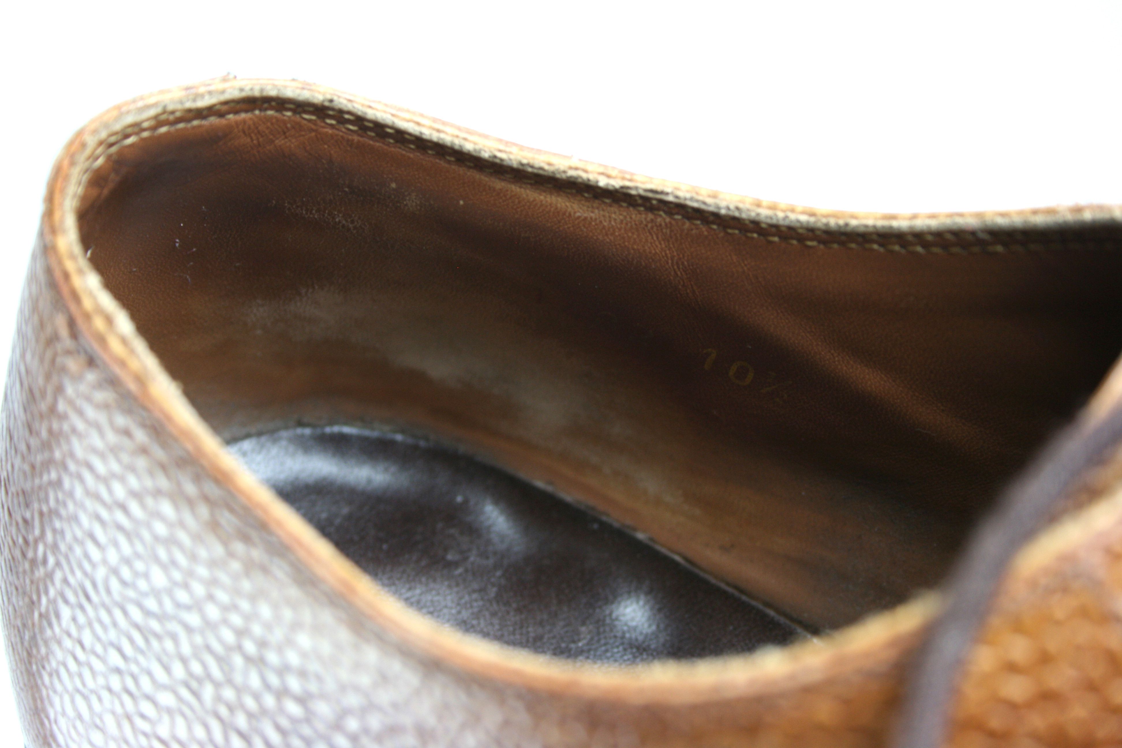 Meermin Chestnut Country Calf Pebble Grain Leather Shoes Size US 11.5 / EU 44-45 - 14 Thumbnail