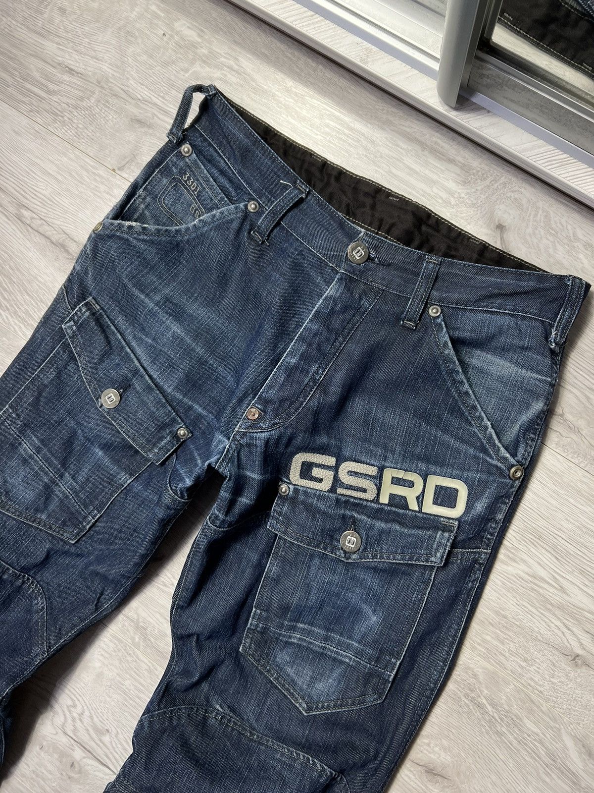 G-Star × Vintage Vintage G-Star RAW RSRD Multi Pocket Worn Out Baggy Jeans Size US 30 / EU 46 - 2 Thumbnail