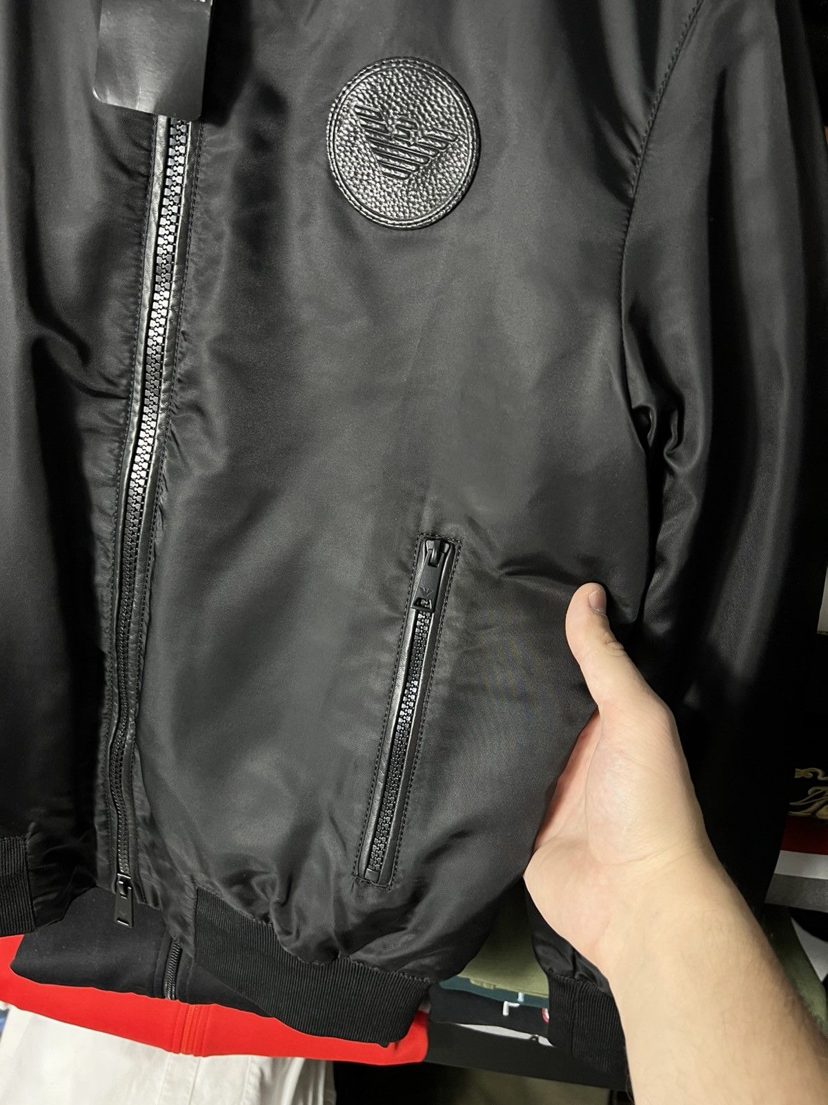 Emporio Armani 🖤 NWT Emporio Armani Reversible Leather Bomber — Black Size US M / EU 48-50 / 2 - 9 Thumbnail
