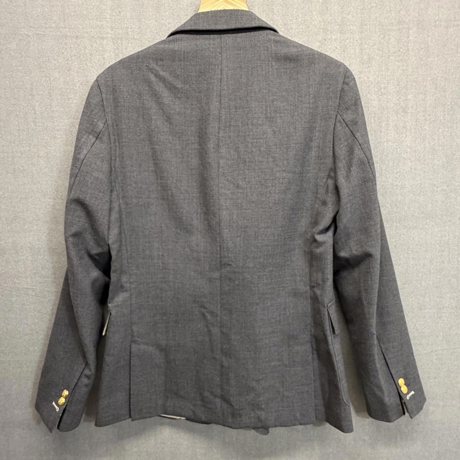 Rowing Blazers Gant Rugger Dark Gray Hopsack Sport Coat Wool Blazer Size 50R - 2 Thumbnail