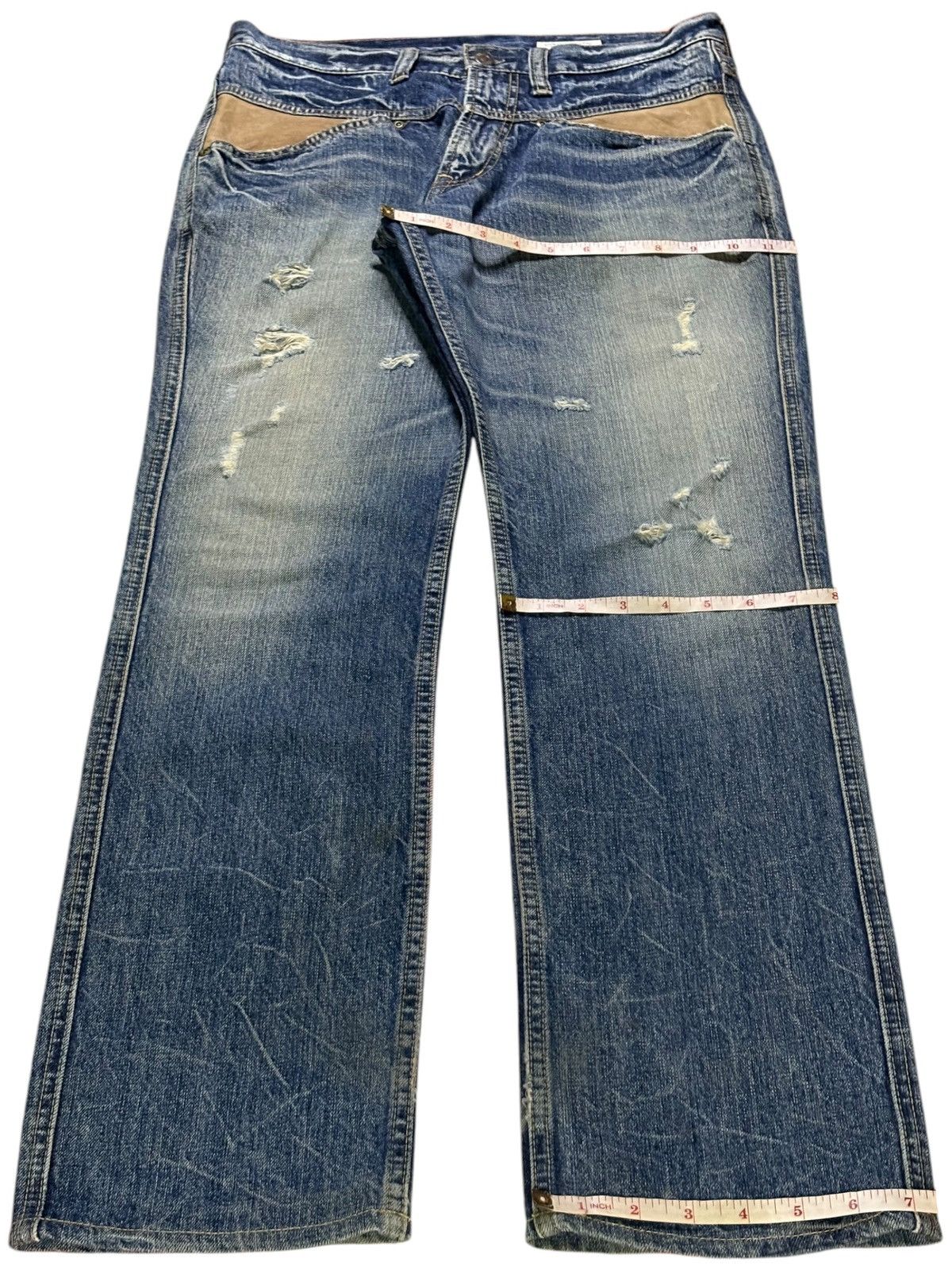 Japanese Brand Vintage Japanese Brand Mud Wash Distressed Jeans Size US 32 / EU 48 - 14 Thumbnail