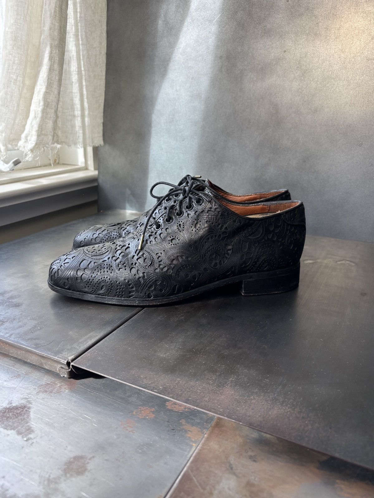 Duckie Brown × Florsheim Florsheim by Duckie Brown Tooled Leather Dress Shoes Oxfords Size US 9.5 / EU 42-43 - 3 Thumbnail