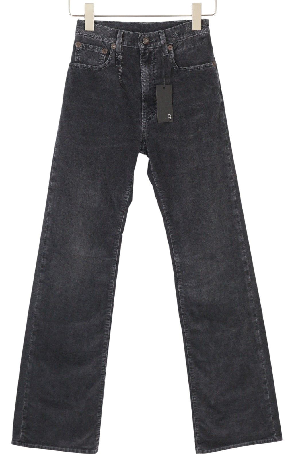 R13 JANE 24 Obsidian Stretch Cord Bootcut Zip FW25 86621 Size 24" / US 00 / IT 34 - 2 Thumbnail