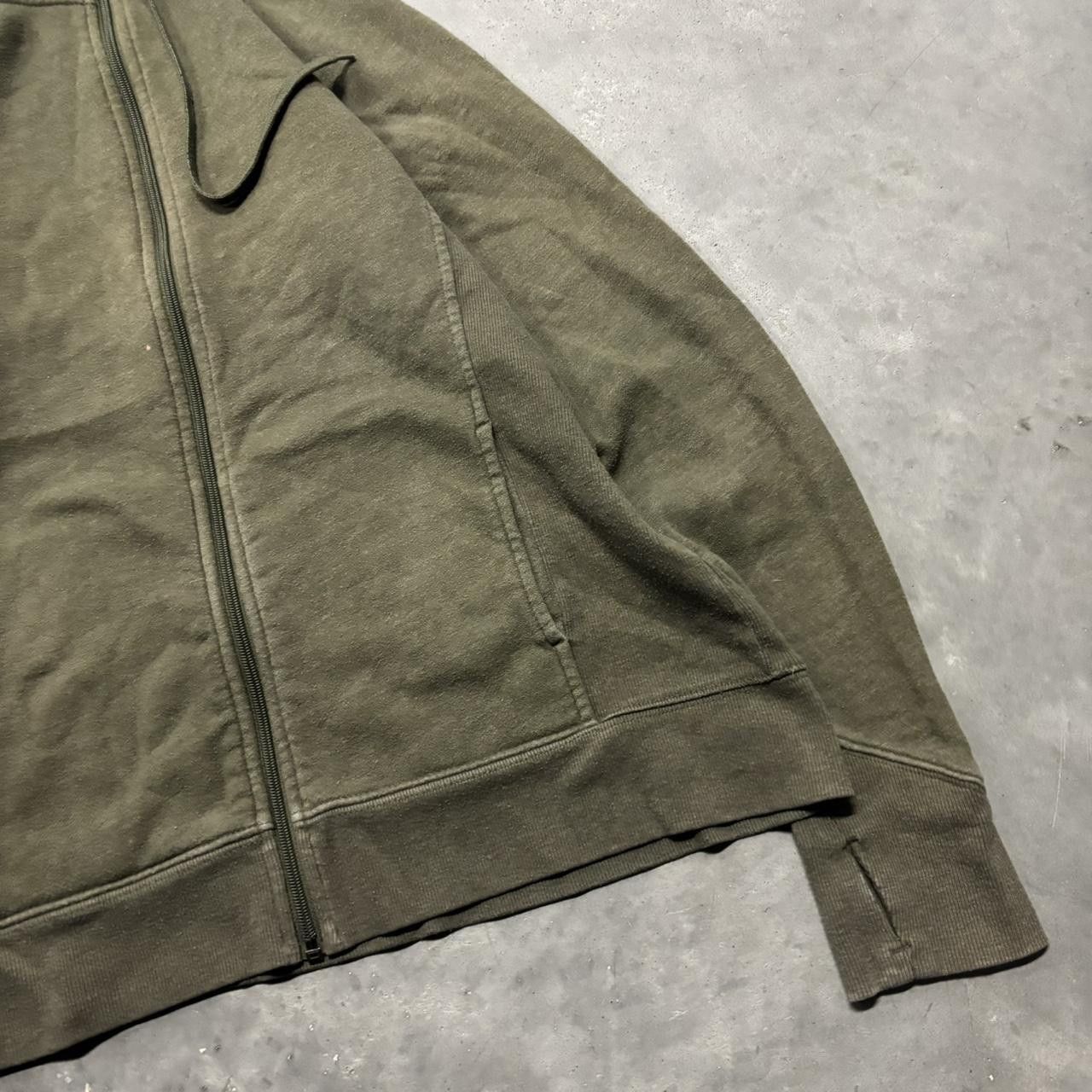 Japanese Brand × Vintage Crazy Vintage Y2K/2000s Moss Green Blank Essential Zip Up Hoodie! Size L / US 10 / IT 46 - 4 Thumbnail