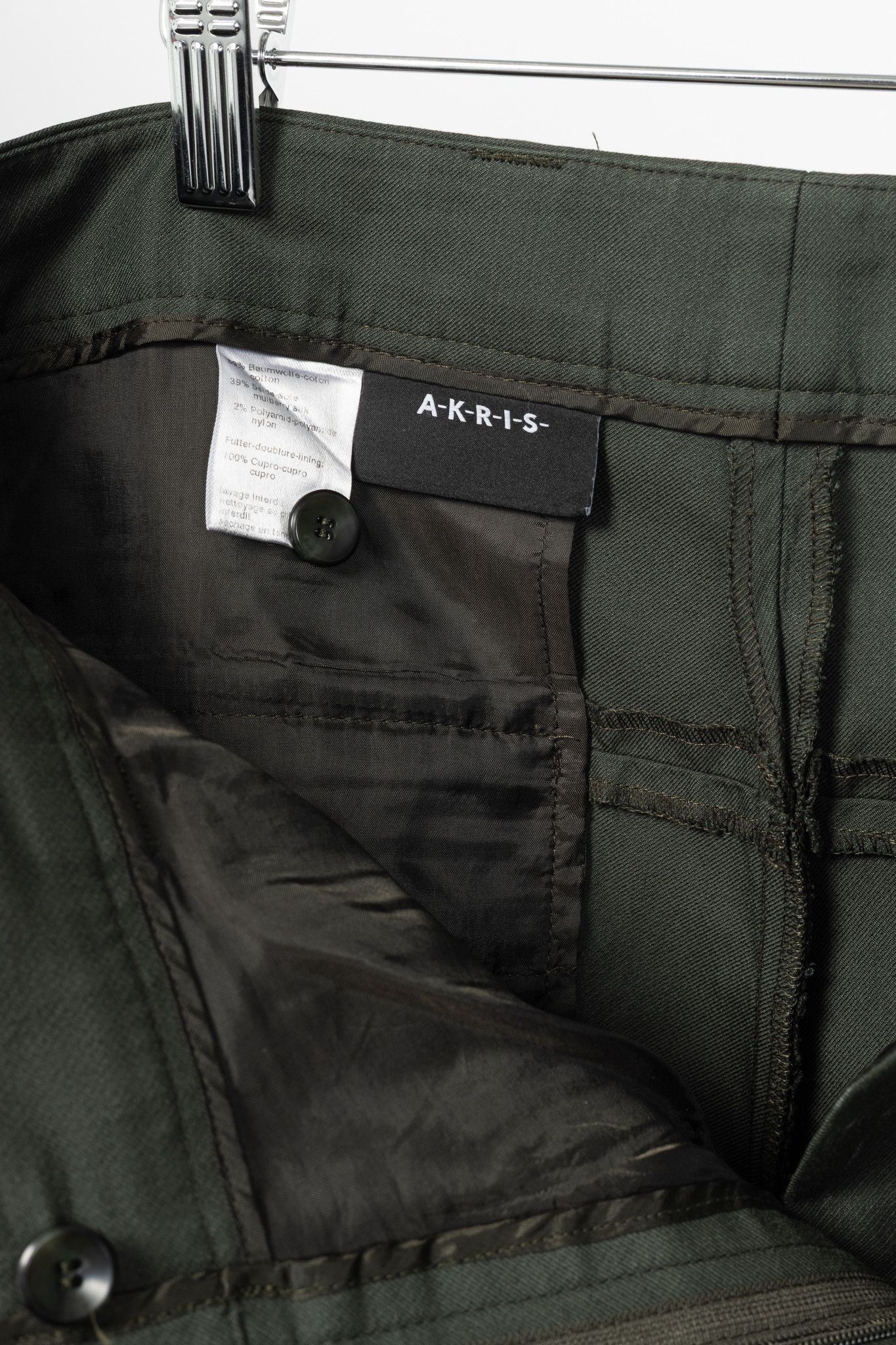 Akris Akris Maxima Green Cotton & Silk Twill Cropped Trousers Size 32" / US 10 / IT 46 - 9 Thumbnail