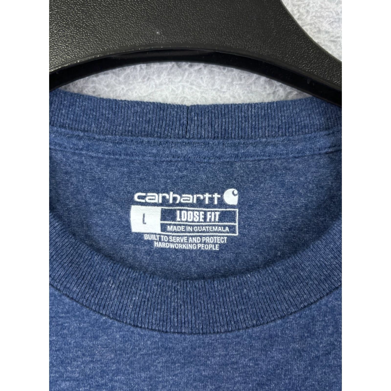 Carhartt Carhartt Shirt Mens Large Blue Crew Neck Pocket Cotton Blend Workwear Durable Size US L / EU 52-54 / 3 - 3 Thumbnail