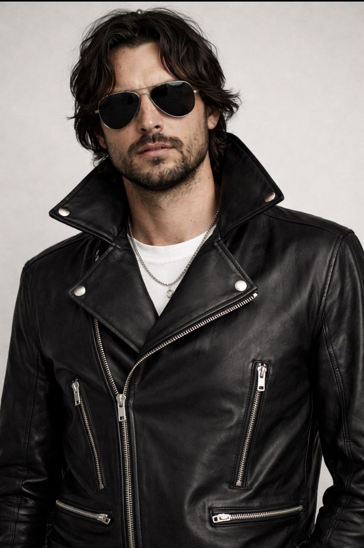 Blk Dnm Black Leather Biker Jacket Size Medium. Size US M / EU 48-50 / 2 - 1 Thumbnail
