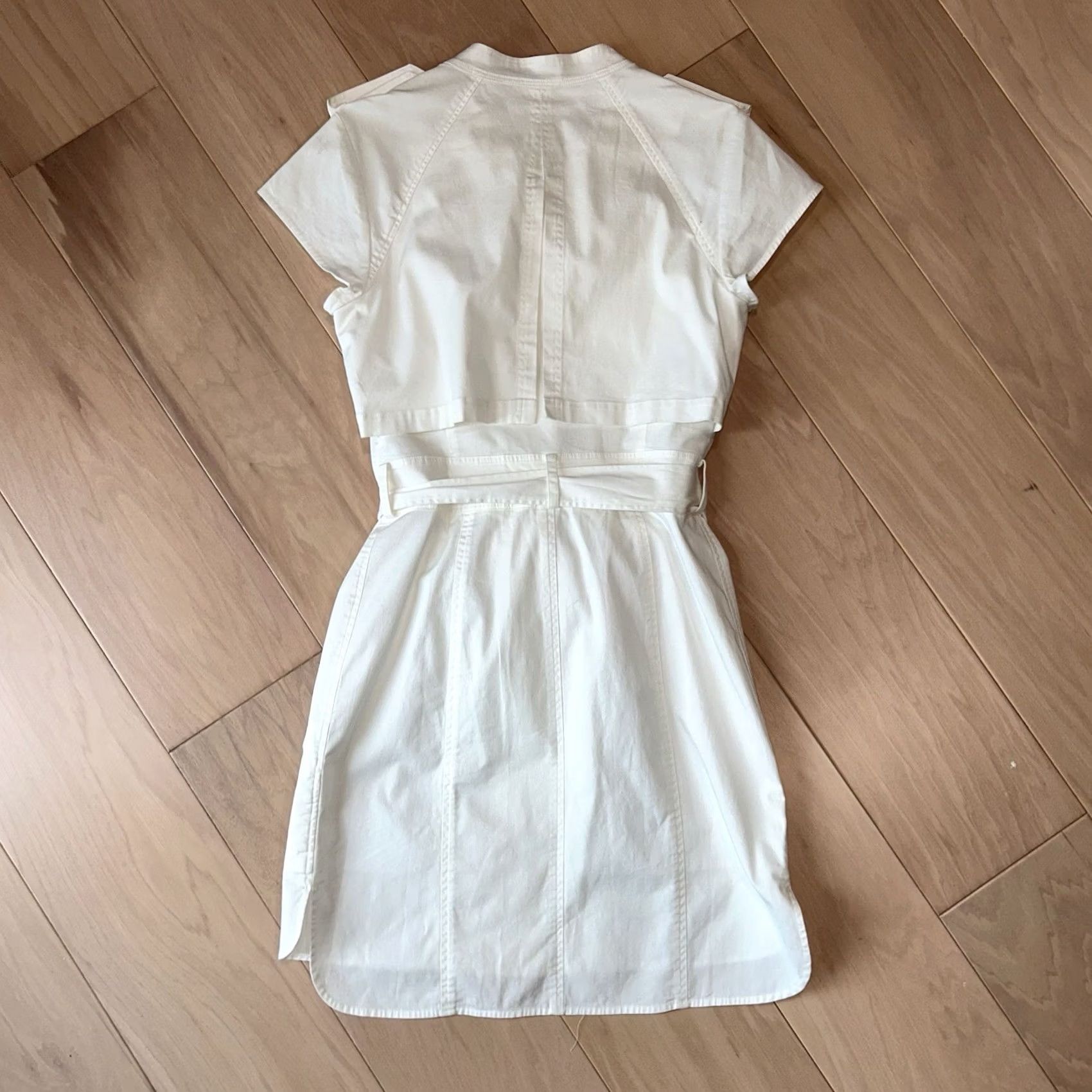 Jason Wu Jason Wu Grey Belted Shift Mini Dress Ivory Short Sleeve Women’s 4 Size 27" / US 4 / IT 40 - 2 Thumbnail