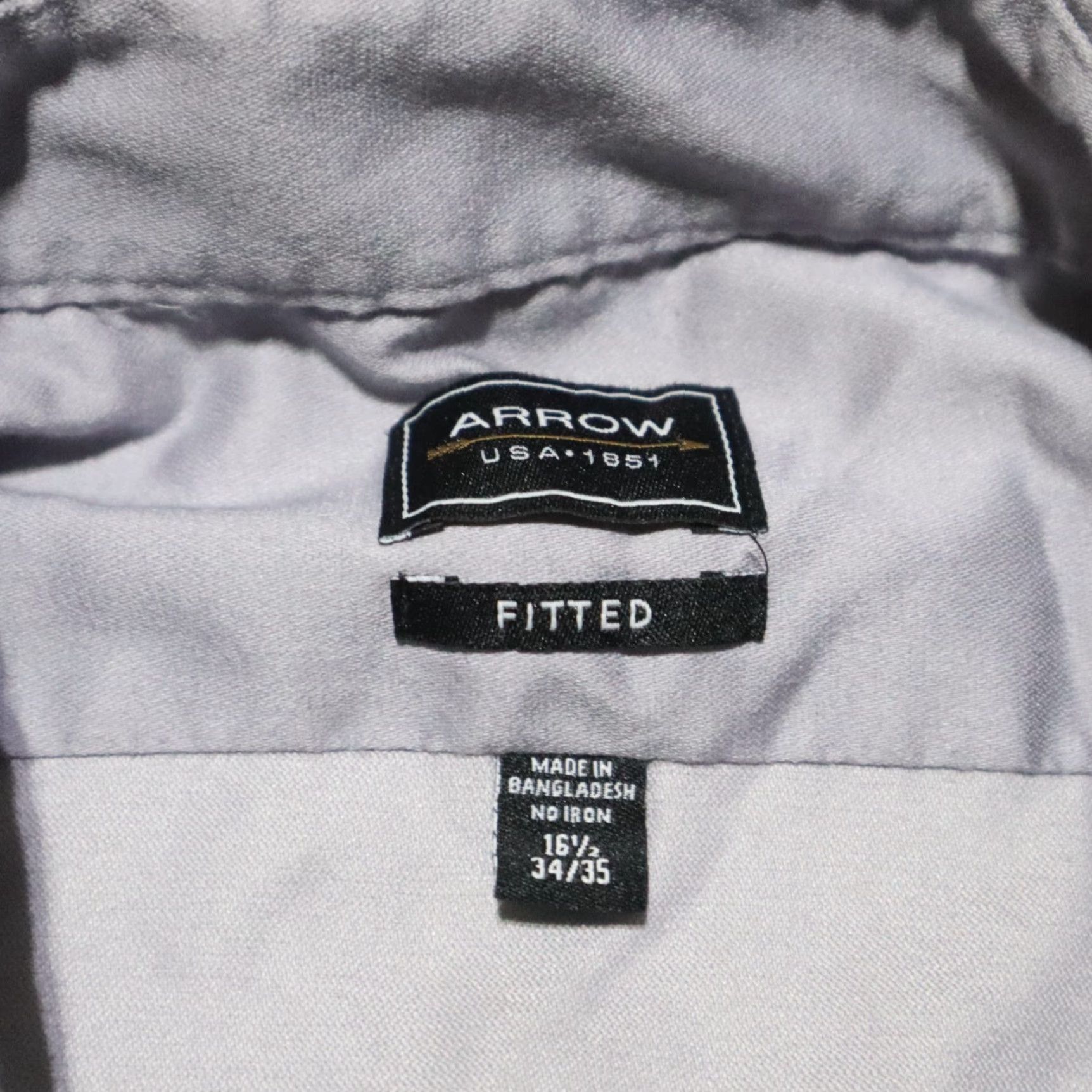 Arrow Arrow Shirt Adult Regular Size 16.5 Gray Button-Up Long Sleeve Men's Vintage? Size US L / EU 52-54 / 3 - 3 Thumbnail
