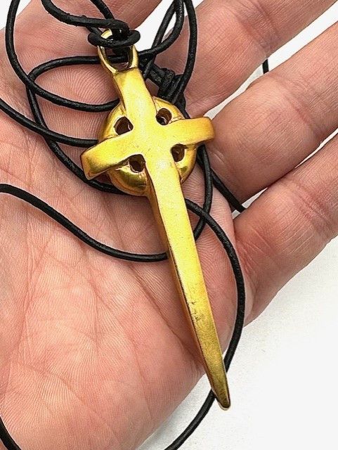 image of Robert Lee Morris Celtic Cross Pendant Necklace in Gold, Men's