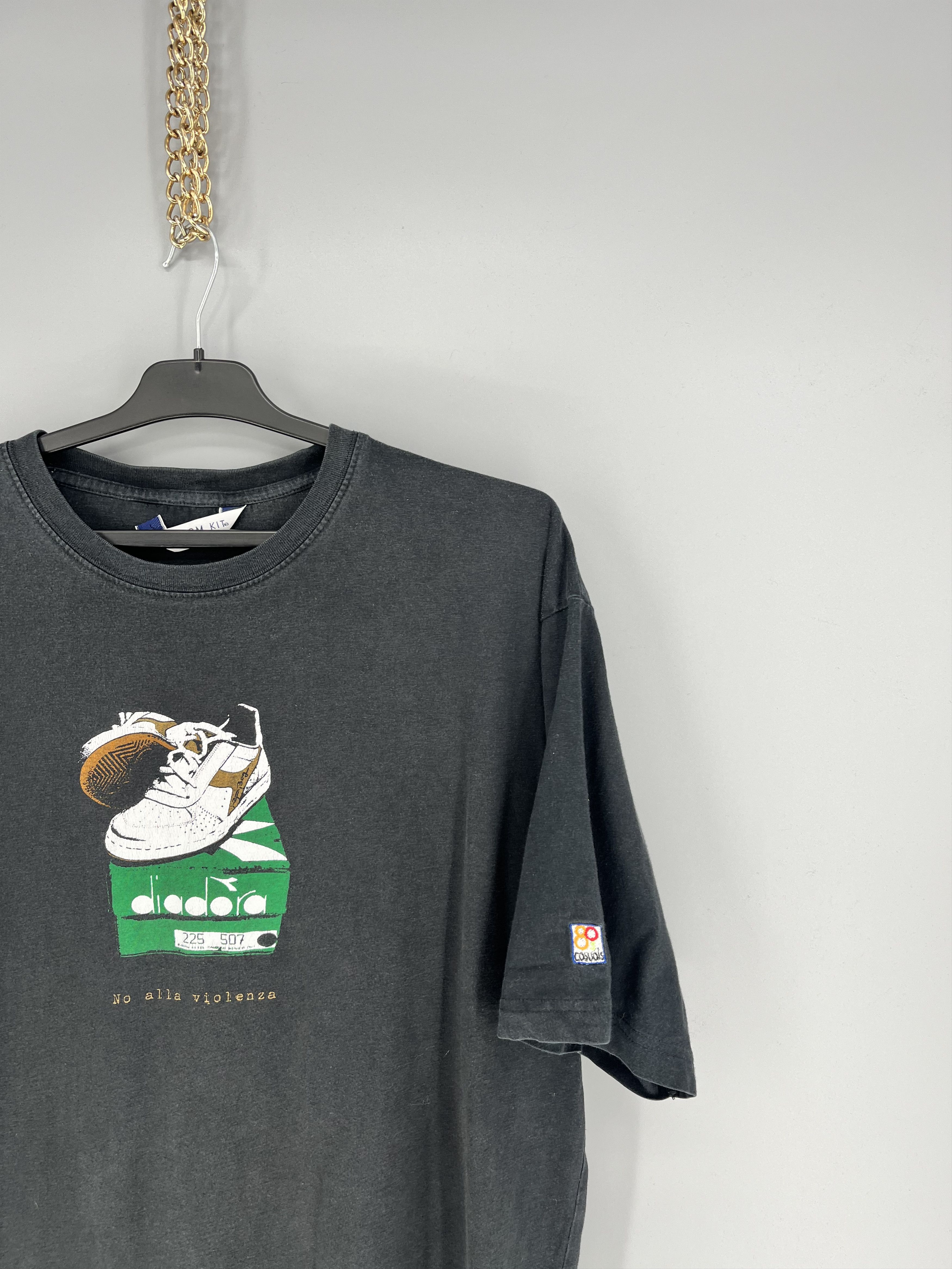 Vintage Vintage 80s Casuals Diadora"No alla violenza" No to violence Size US XL / EU 56 / 4 - 5 Thumbnail