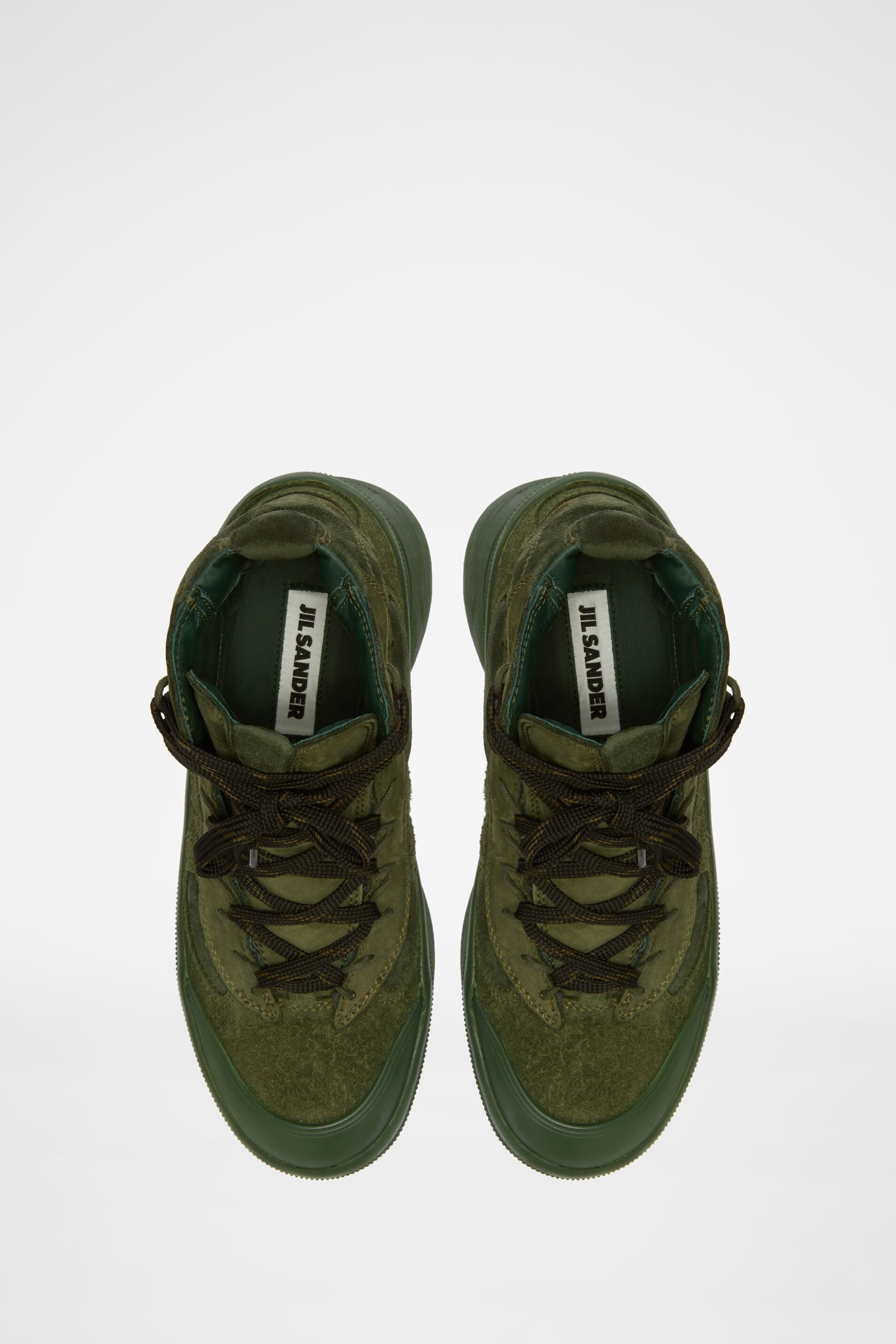 Jil Sander o1y1025 Hi-Top Sneakers in Military Green Size US 9 / IT 39 - 4 Thumbnail