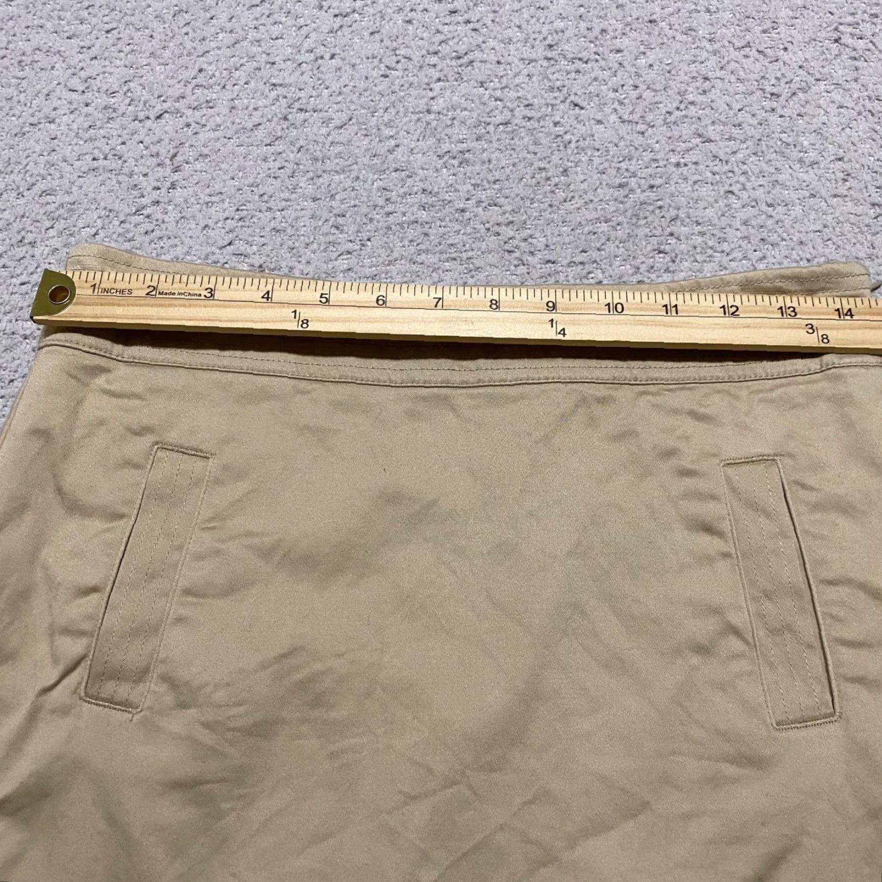Vineyard Vines VINEYARD VINES Skirt Womens 2 Beige Solid Pencil Short Lined Pockets Zip Size 26" / US 2 / IT 38 - 5 Thumbnail