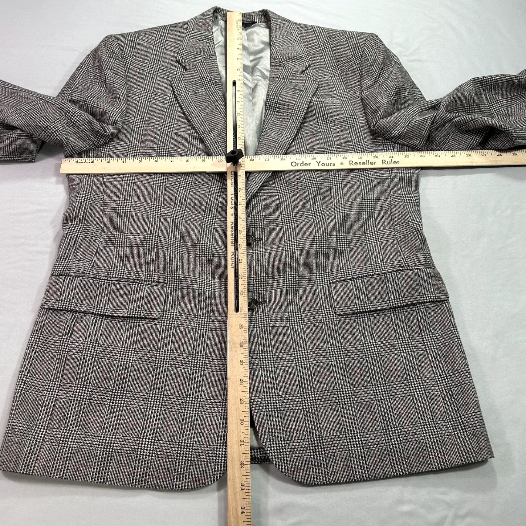 Brooks Brothers Brooks Brothers 346 Blazer Mens 44R Gray Check Wool Sport Coat Jacket Classic Size 44R - 7 Thumbnail