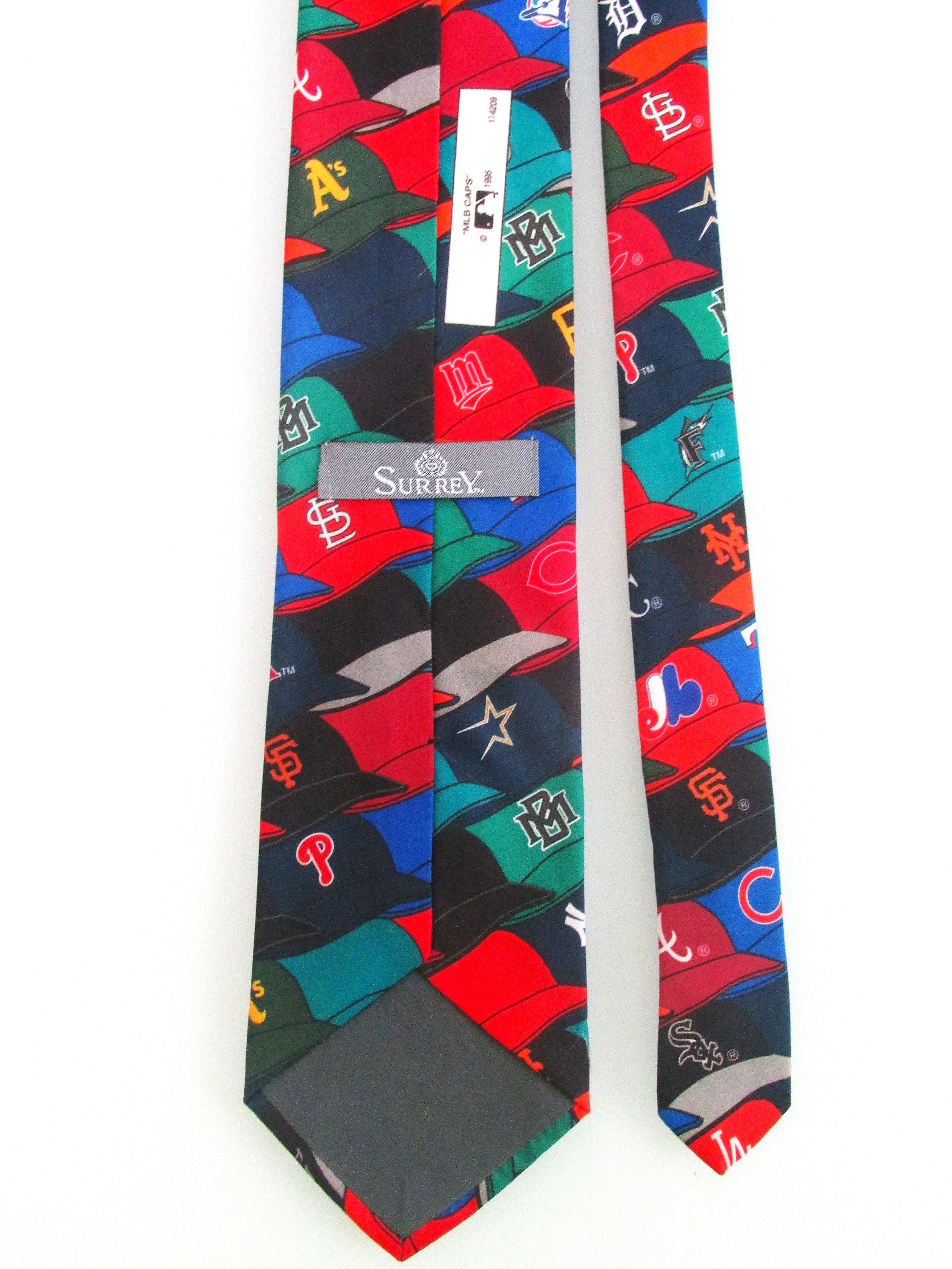 Vintage Vintage Surrey "MLB Caps" Men's Tie Size ONE SIZE - 4 Thumbnail