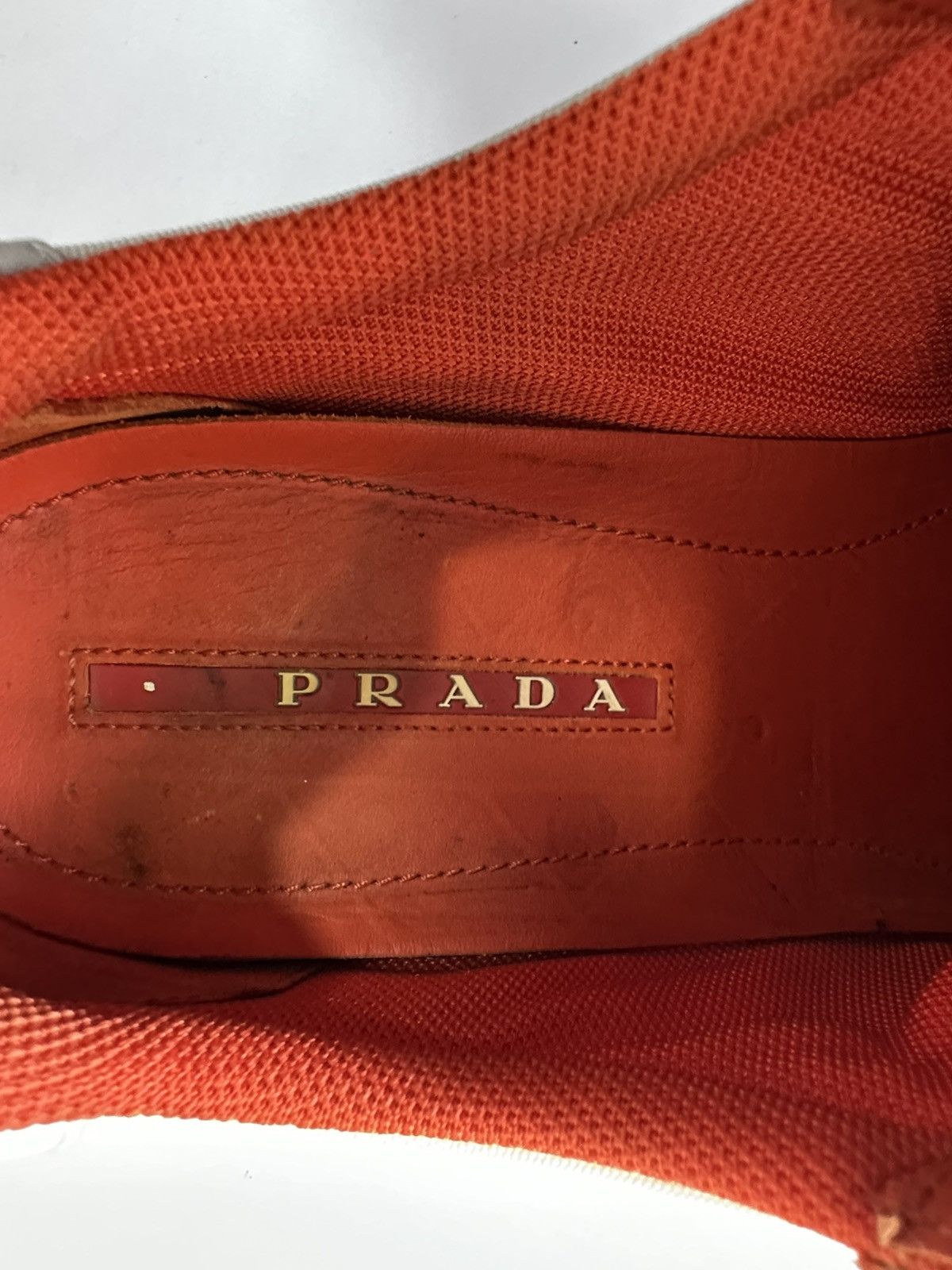 Prada PRADA SNEAKERS SHOES 4E2719 WHITE RED ORANGE LINEA ROSSA Size US 9 / EU 42 - 7 Thumbnail