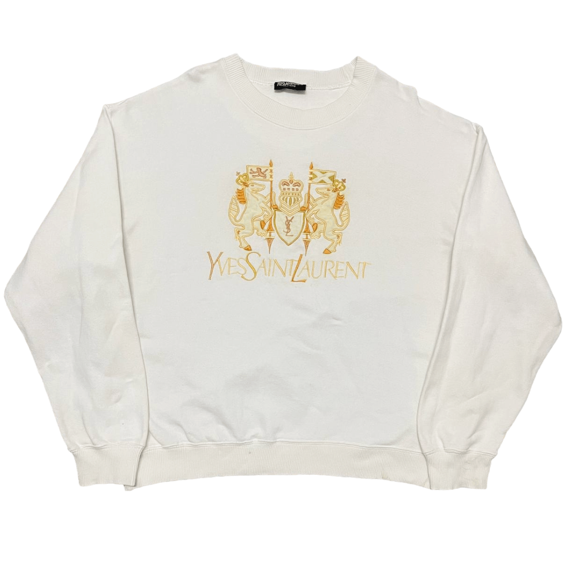 image of Archival Clothing x YSL Pour Homme Vintage 90's YSL YVES Saint Laurent Pour Homme Embroidery in Whi