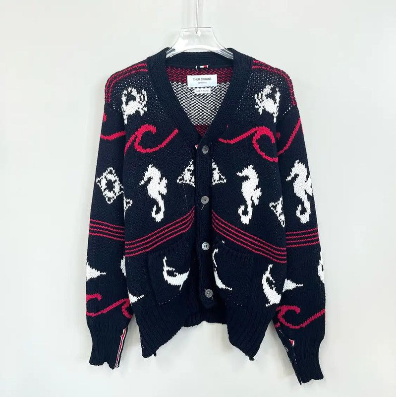 Thom Browne Thom Browne Black Women's Cardigan with Seahorse Design 0089 Size XS / US 0-2 / IT 36-38 - 1 Thumbnail
